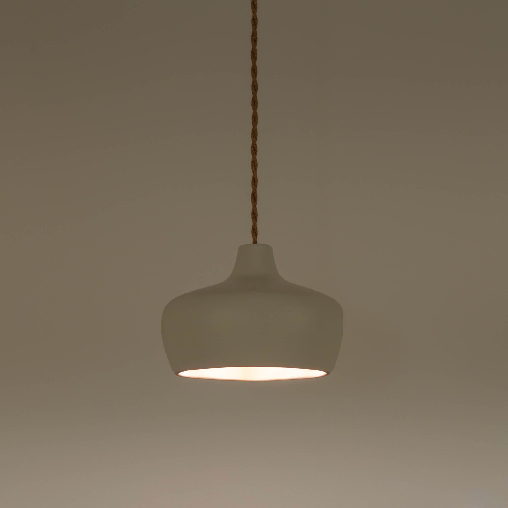 NEFTA - Suspension électrifiée en terre cuite D18cm - blanc