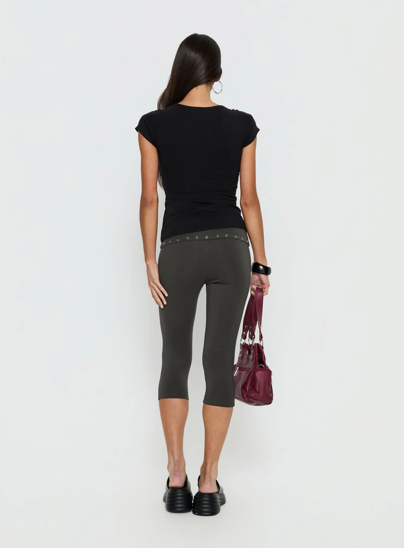 Enmu Capri Trouser Charcoal Grey