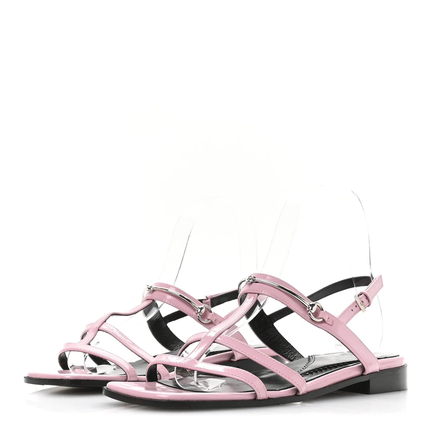 Calfskin Horsebit Divine Slingback Sandals 36 Pink - Top Club