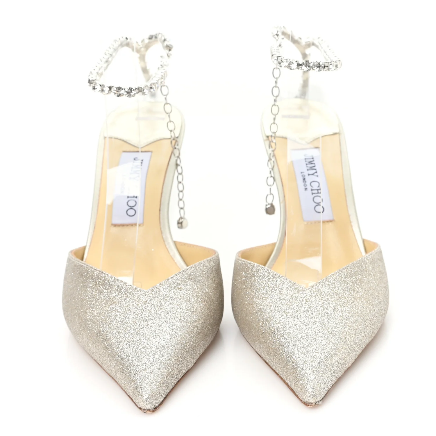 Satin Crystal Saeda 100 Pumps 39 Ivory - Top Club