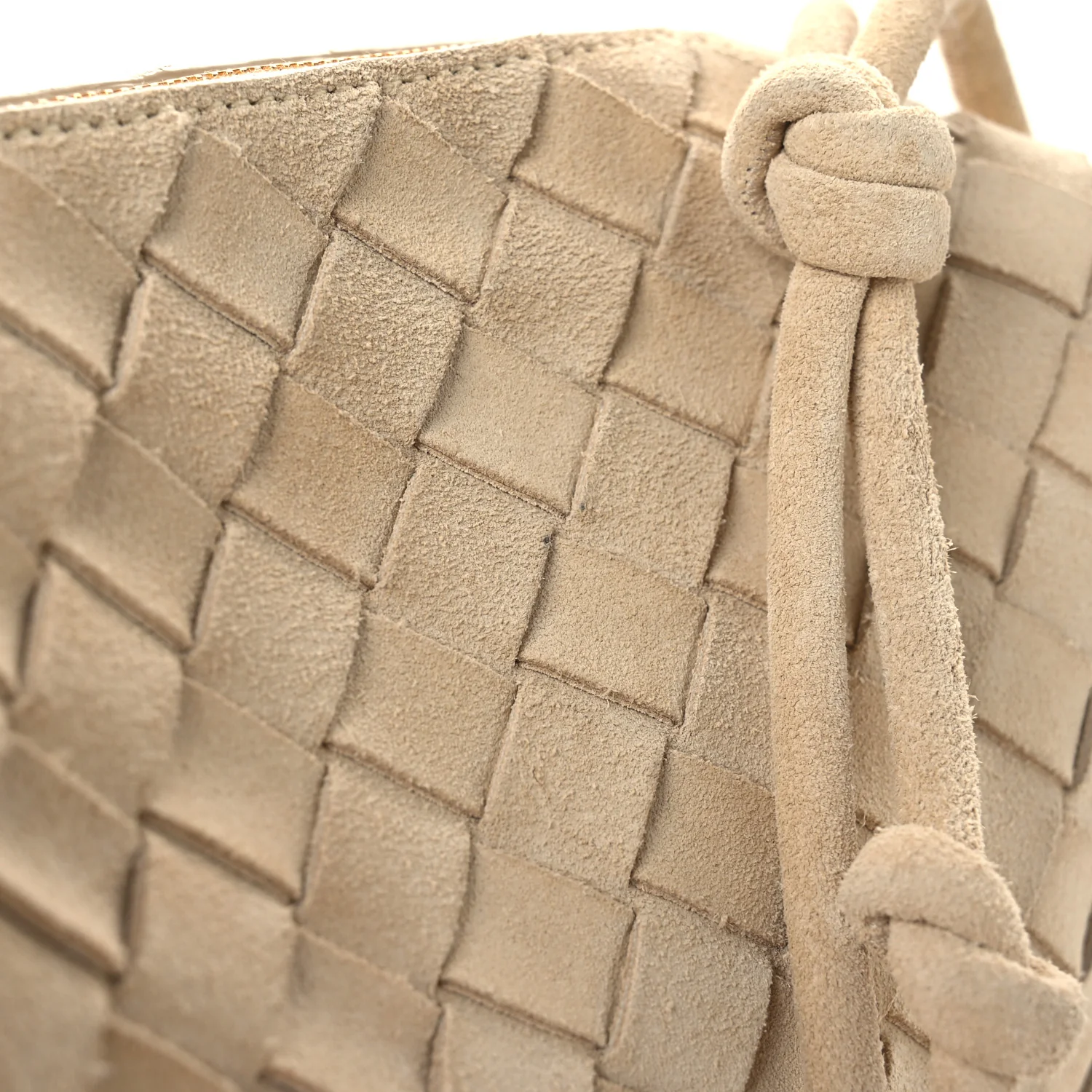 Suede Intrecciato Small Loop Camera Bag Sand - Top Club