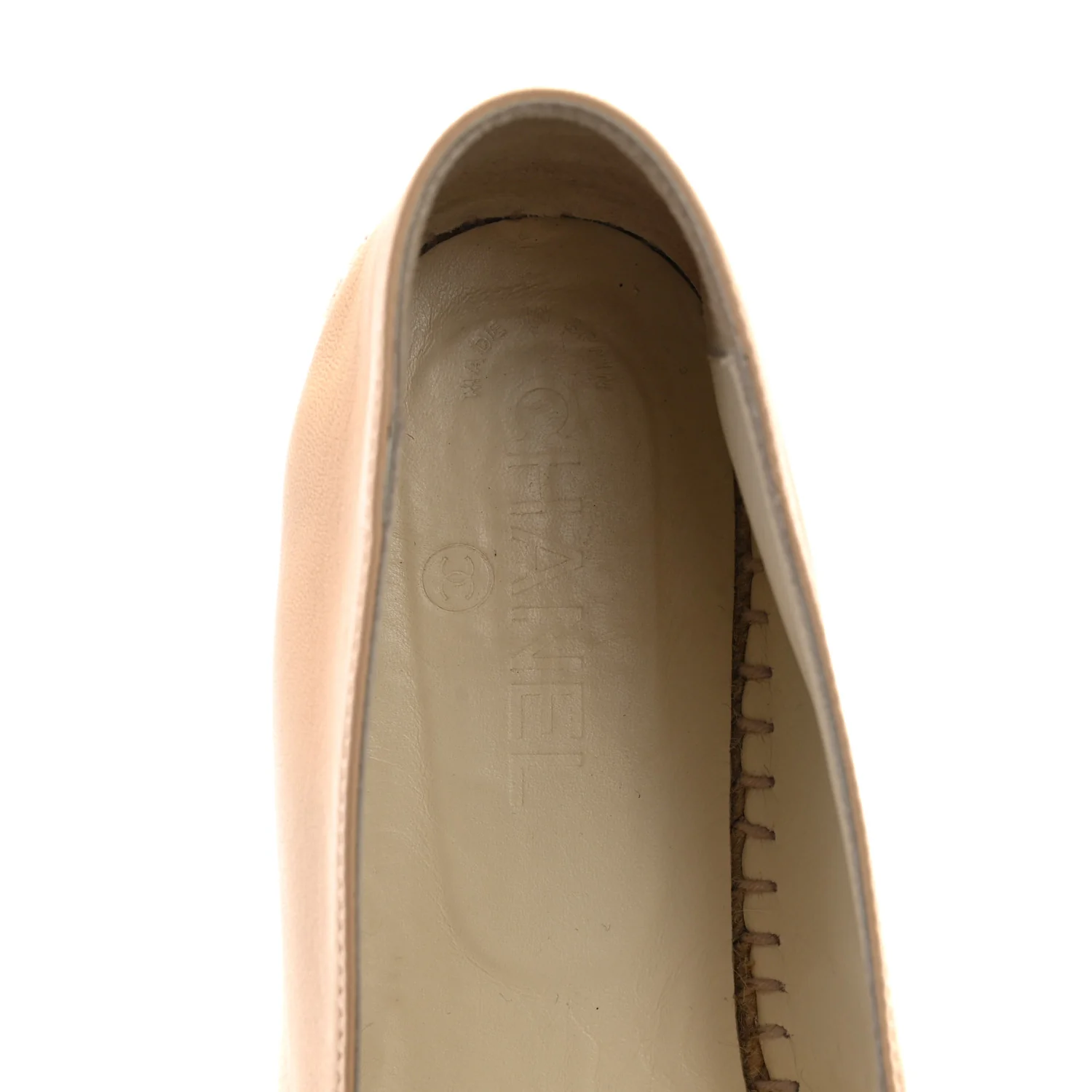 Lambskin CC Espadrilles 39 Beige Black - Top Club