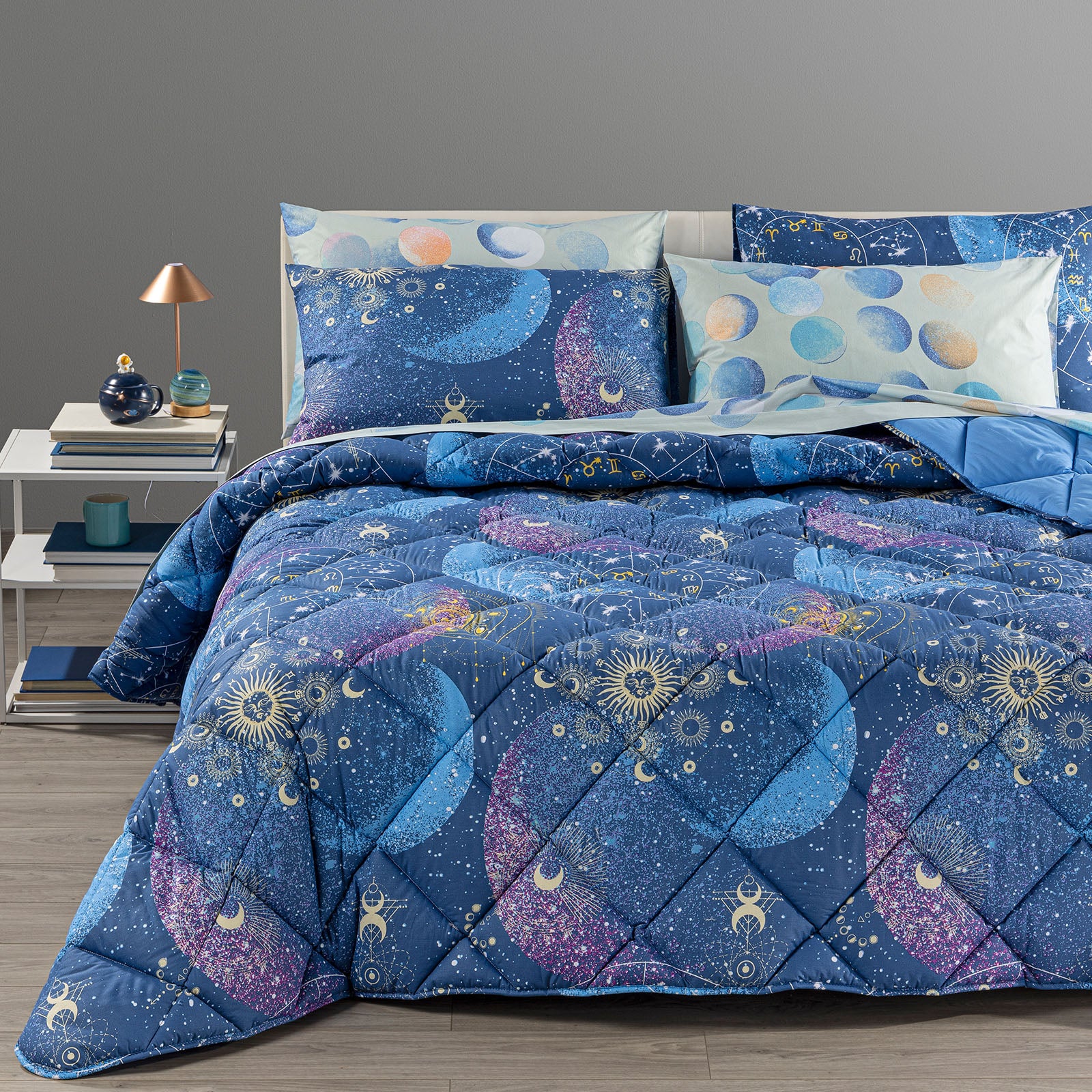 Trapunta In Cotone Orion Matrimoniale Blu New Generation