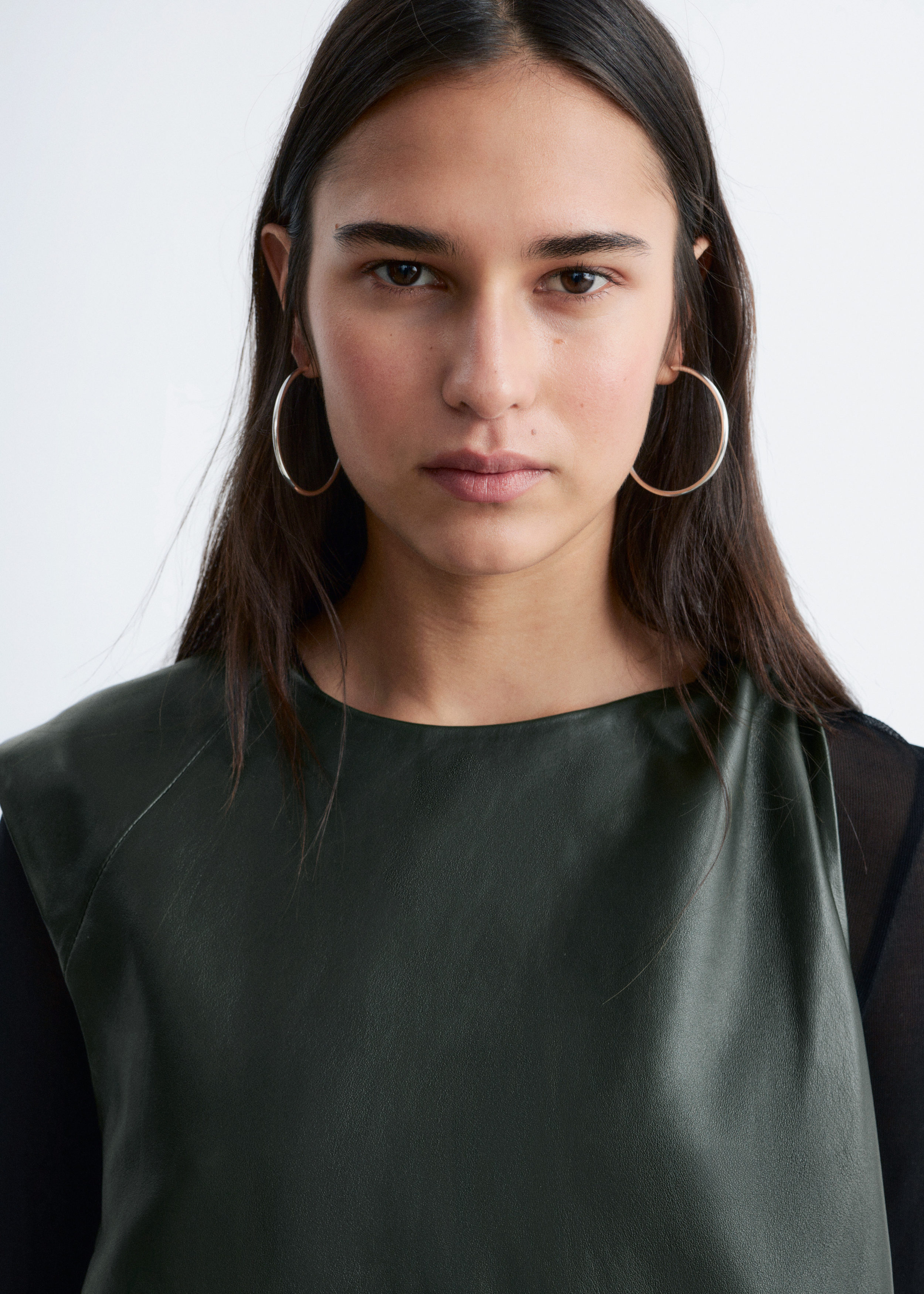 & Other Stories TWIST-SHOULDER LEATHER TOP
