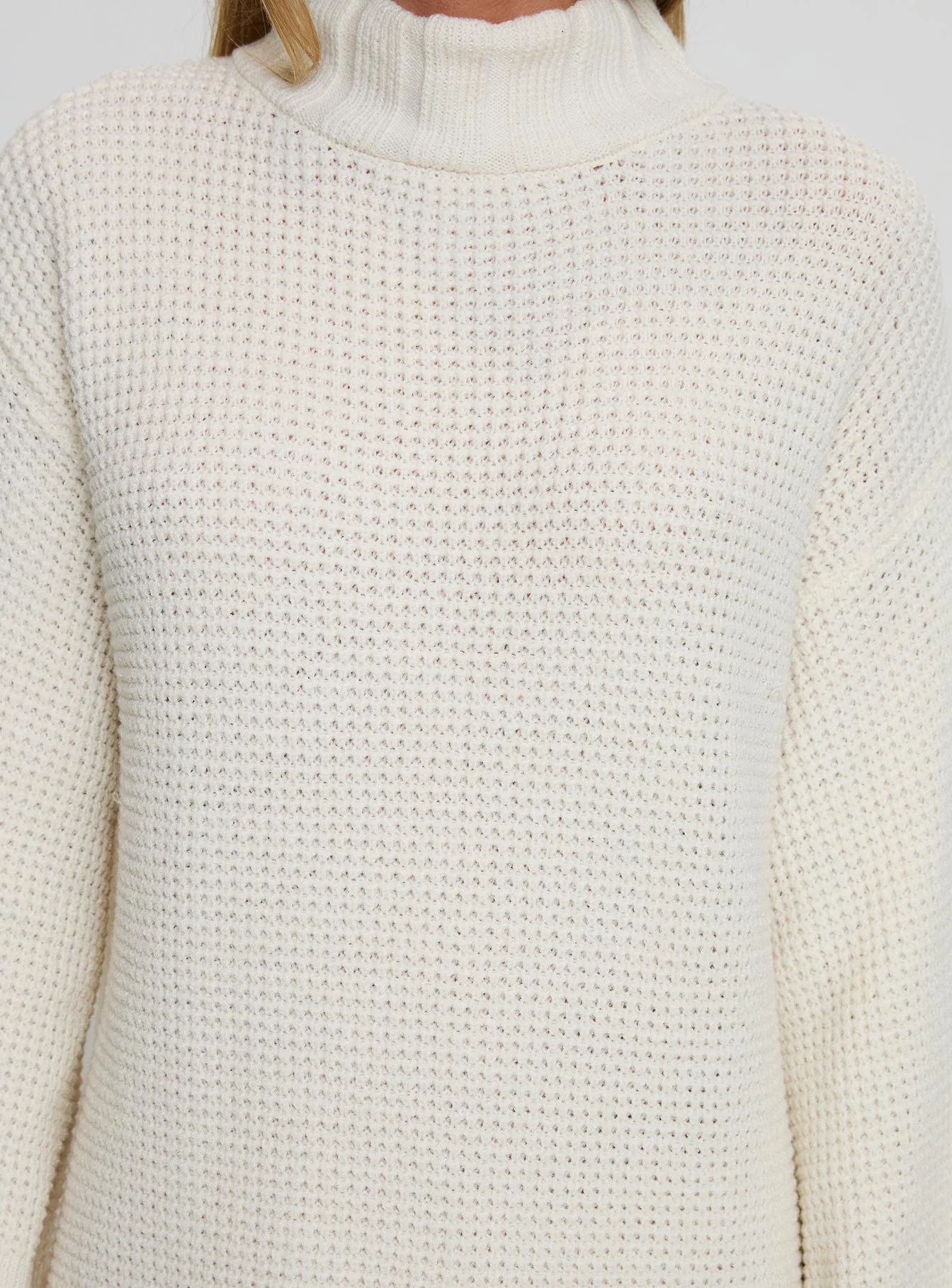 Tarin Long Sleeve Knit Mini Dress Cream