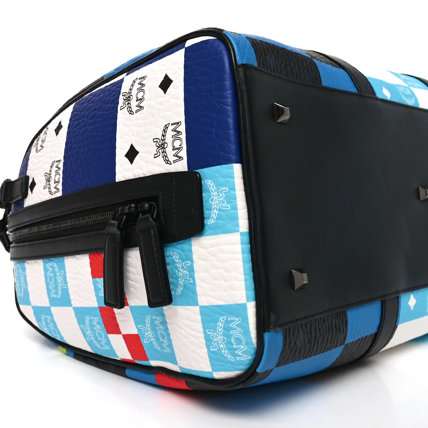 Visetos Ottomar Checkerboard Weekender Duffle Bag Blue Multicolor - Top Club