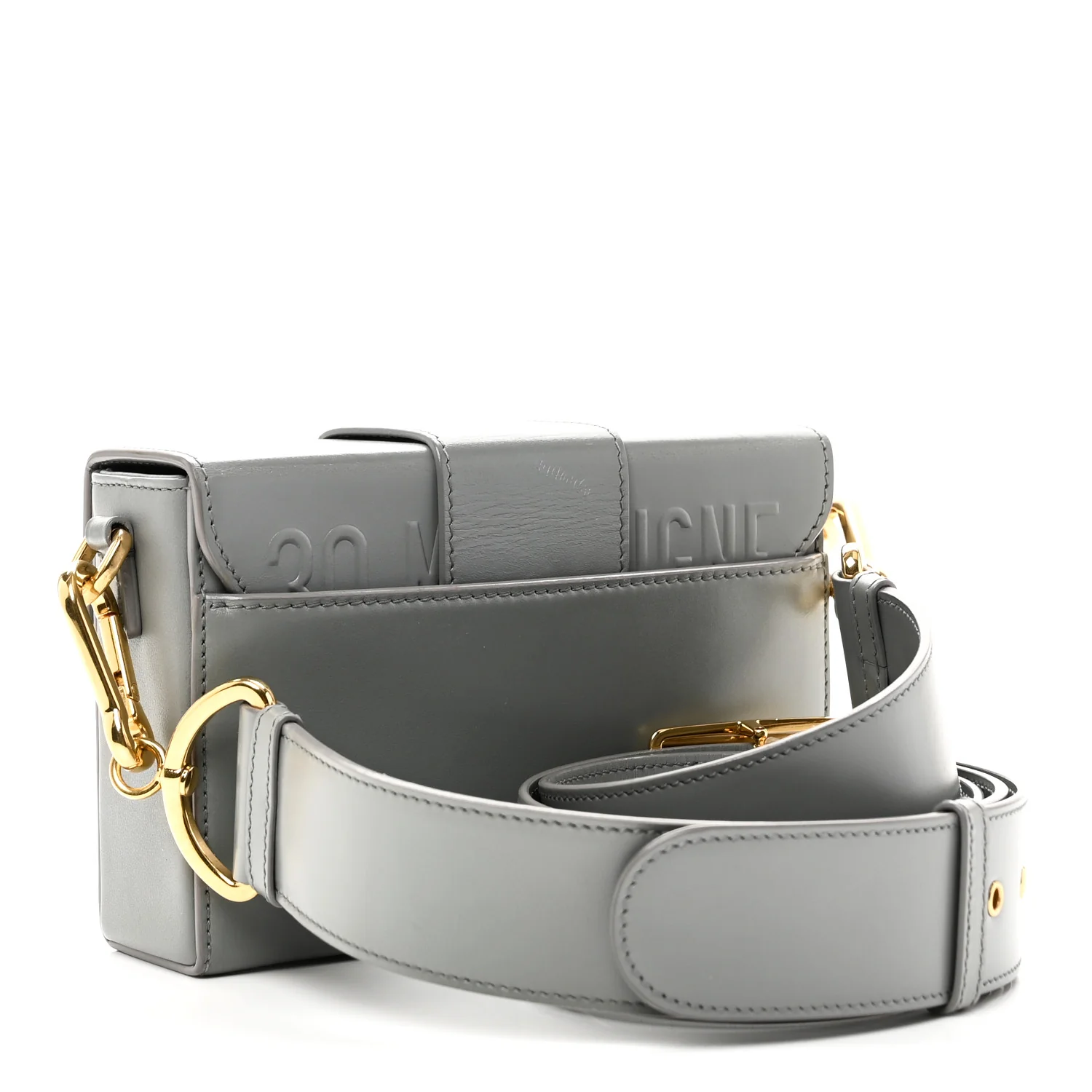 Box Calfskin 30 Montaigne Box Bag Stone Grey - Top Club