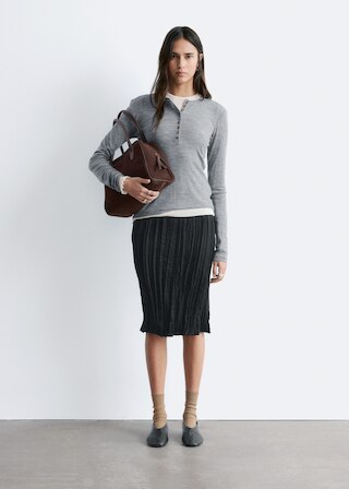 & Other Stories HALF-PLACKET WOOL TOP