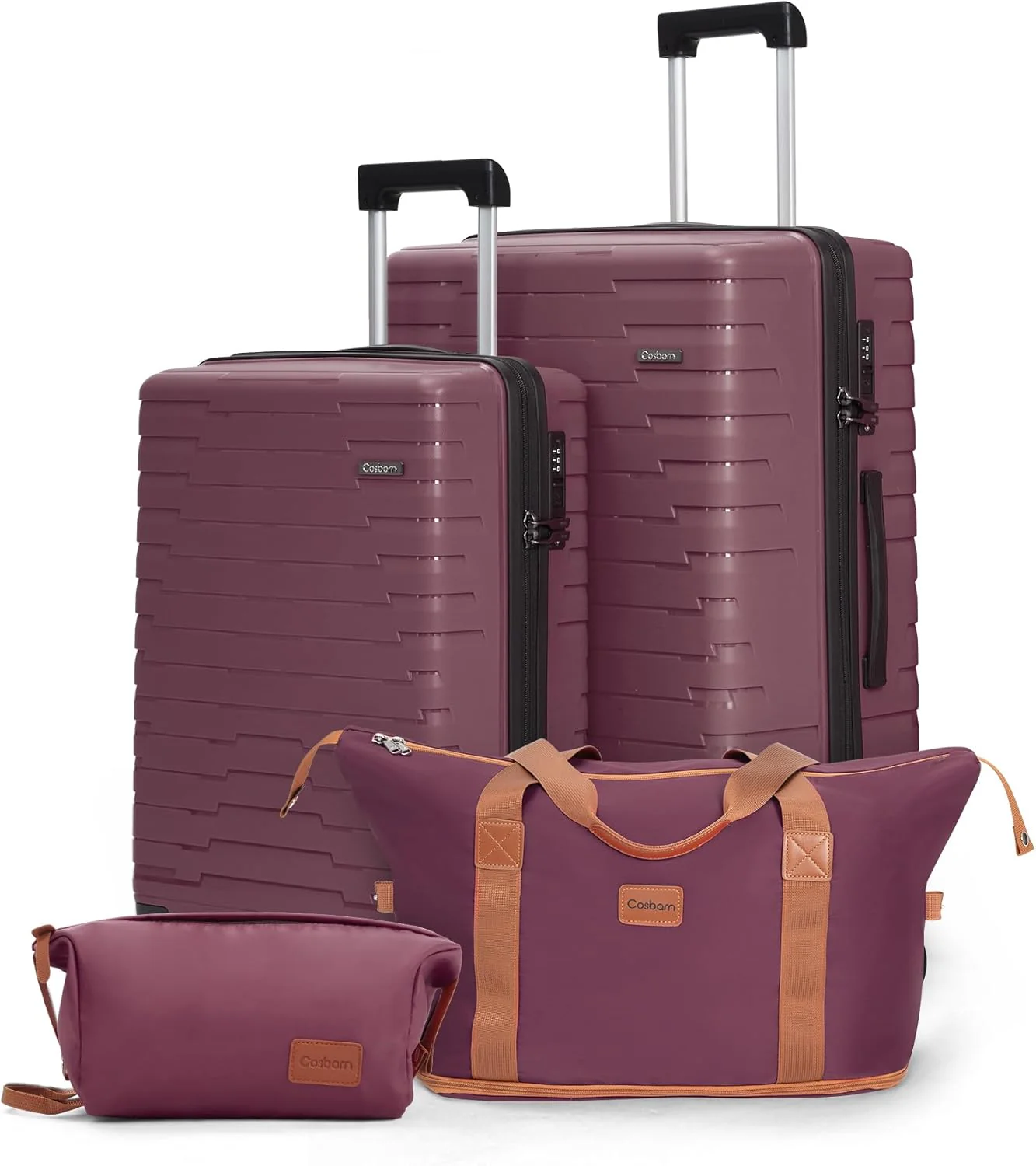 5-piece luggage set with wheels, ABS hardshell suitcase with spinner wheels
