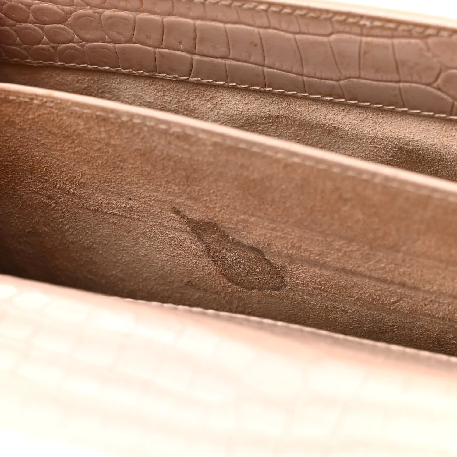 Calfskin Crocodile Embossed Medium Monogram Sunset Rose Antic - Top Club