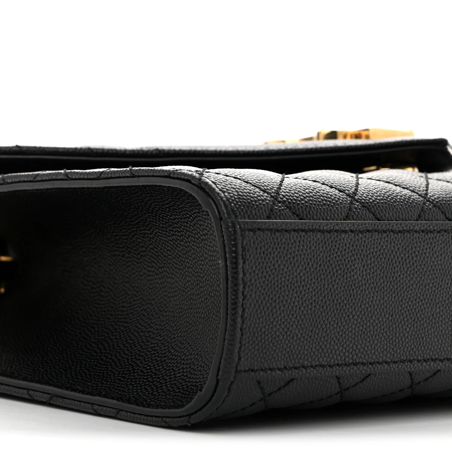 Grain De Poudre Textured Mixed Matelasse Triquilt Medium Monogram Satchel Black - Top Club