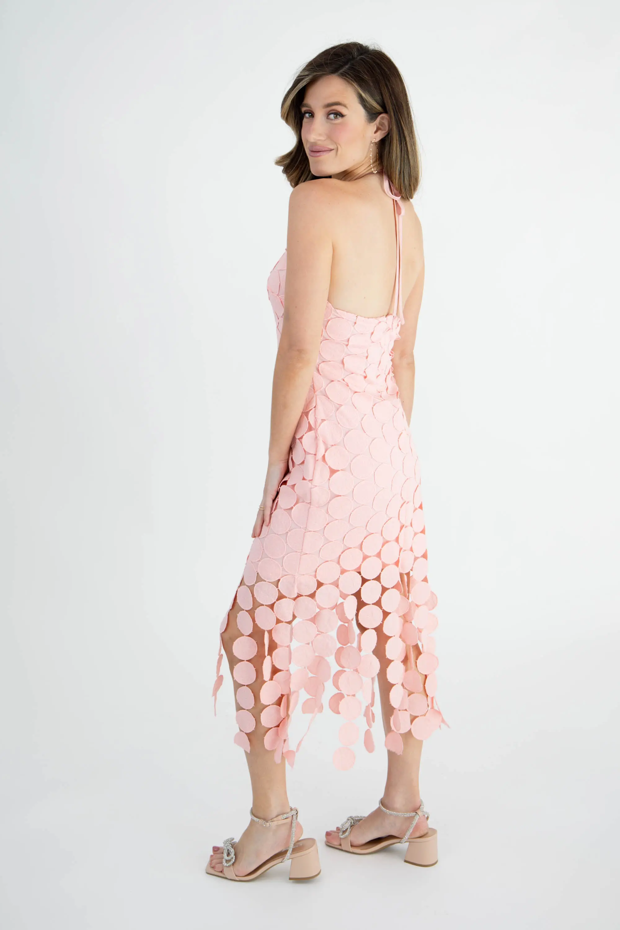 You're Still The One Fringe Crochet Midi Lace Dress - ALJEGJ