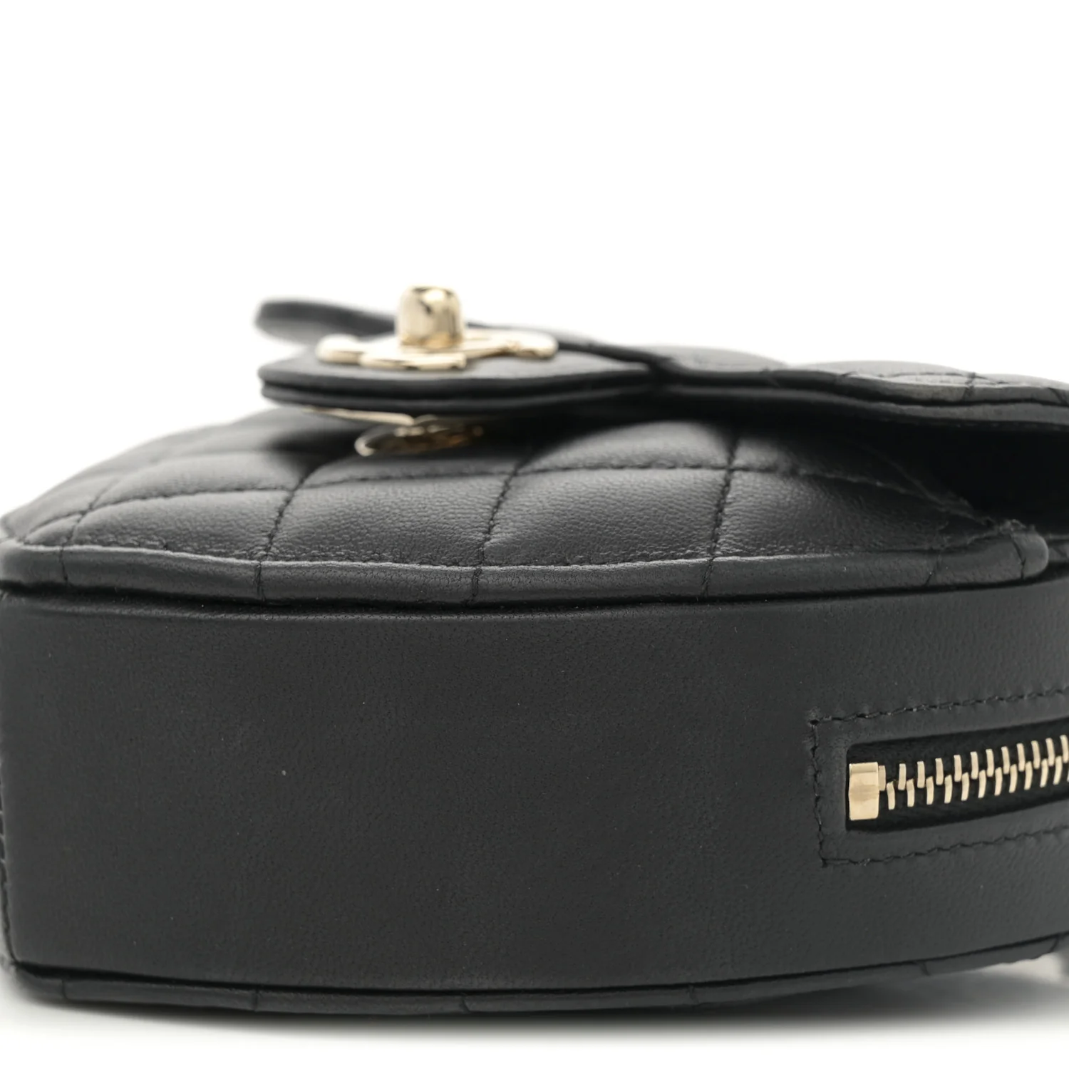Lambskin Quilted CC In Love Heart Clutch With Chain  Black - Top Club