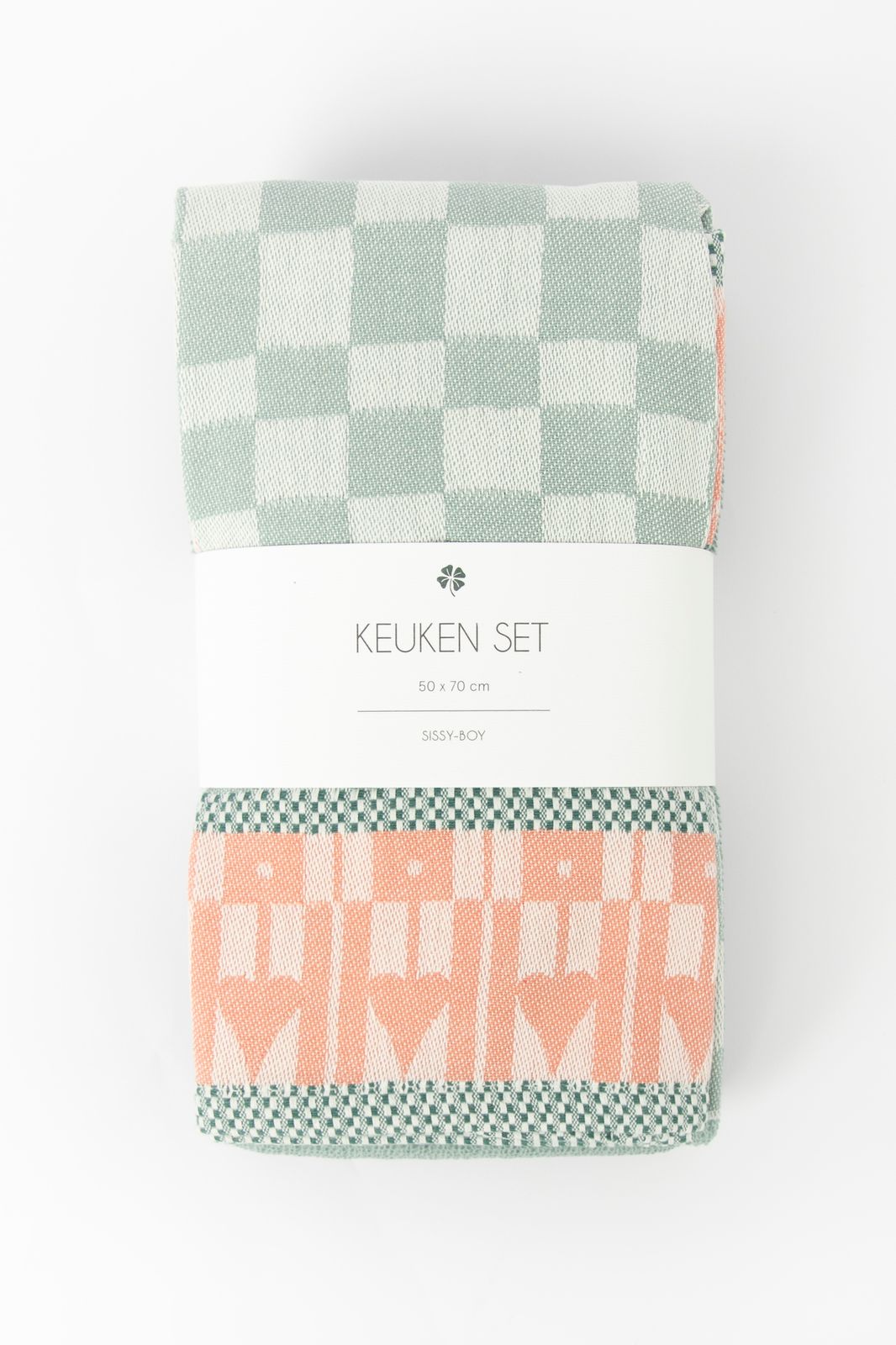 Groenblauwe handdoek en theedoek terry