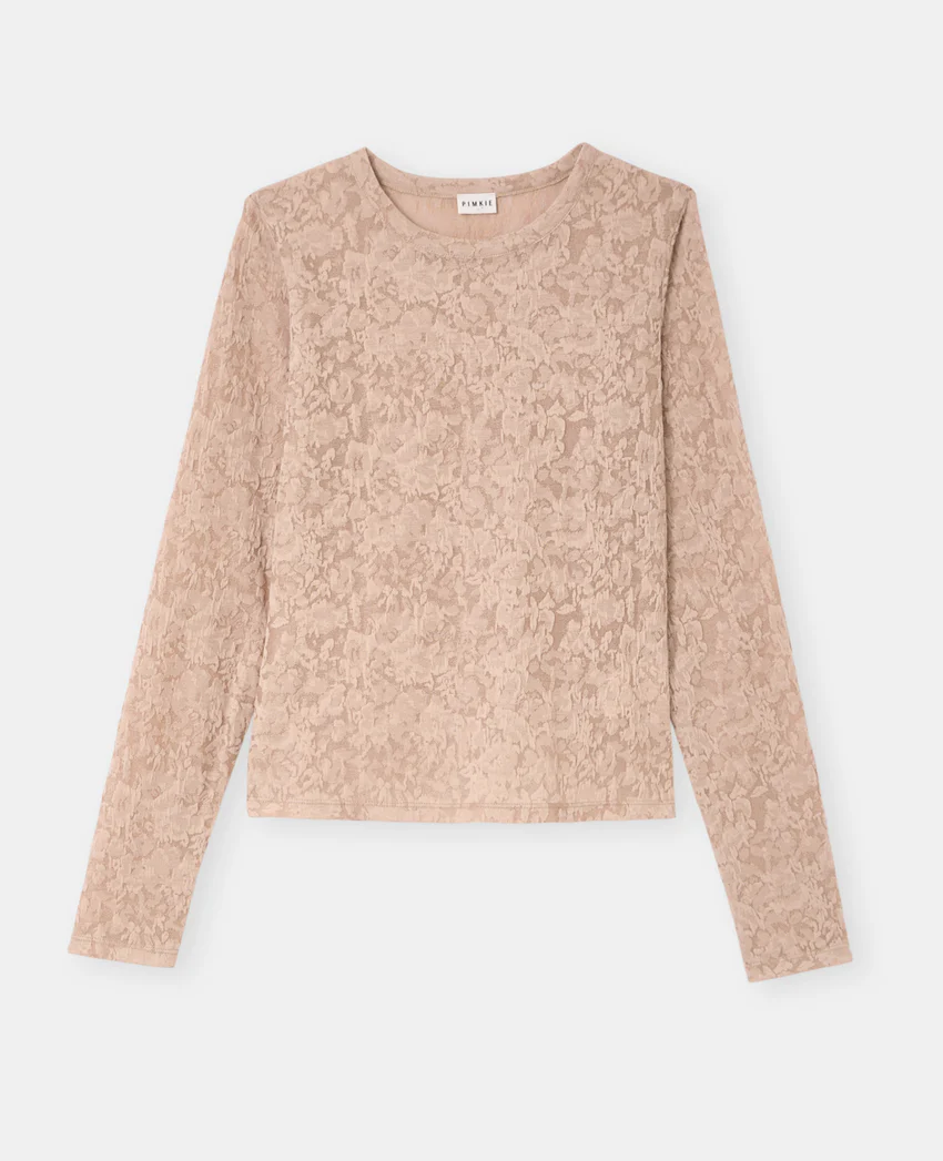 Pimkie T-shirt manches longues en jacquard effet dentelle