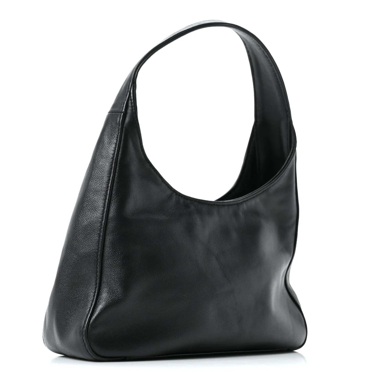 Nappa Mini Triangle Hobo Black - Top Club