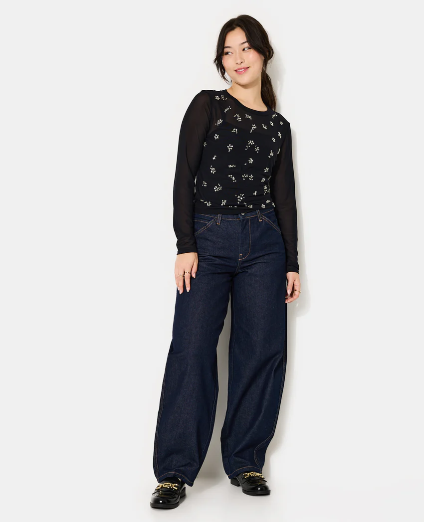 Pimkie Top en résille avec perles et sequins