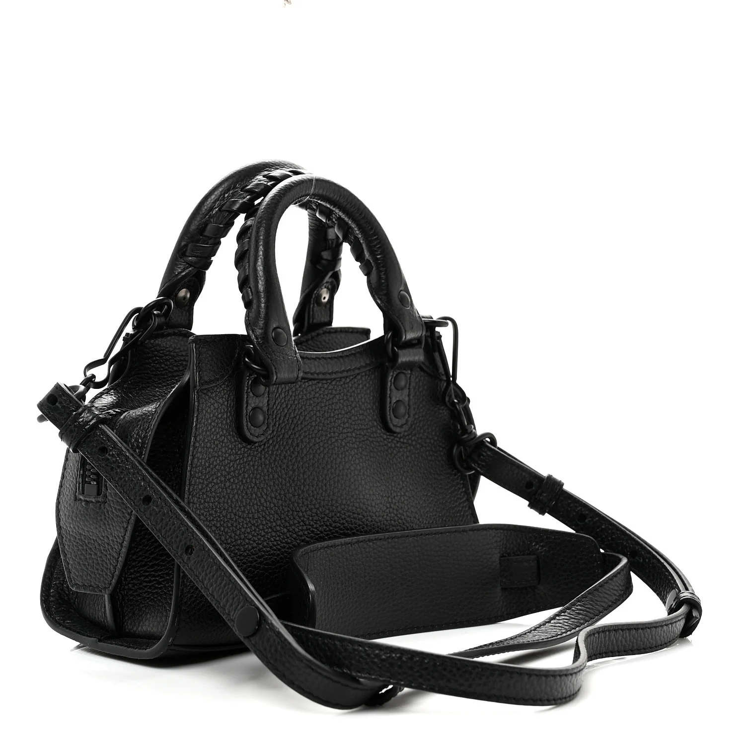 Grained Calfskin Neo Classic Black Hardware Nano City Crossbody Black - Top Club