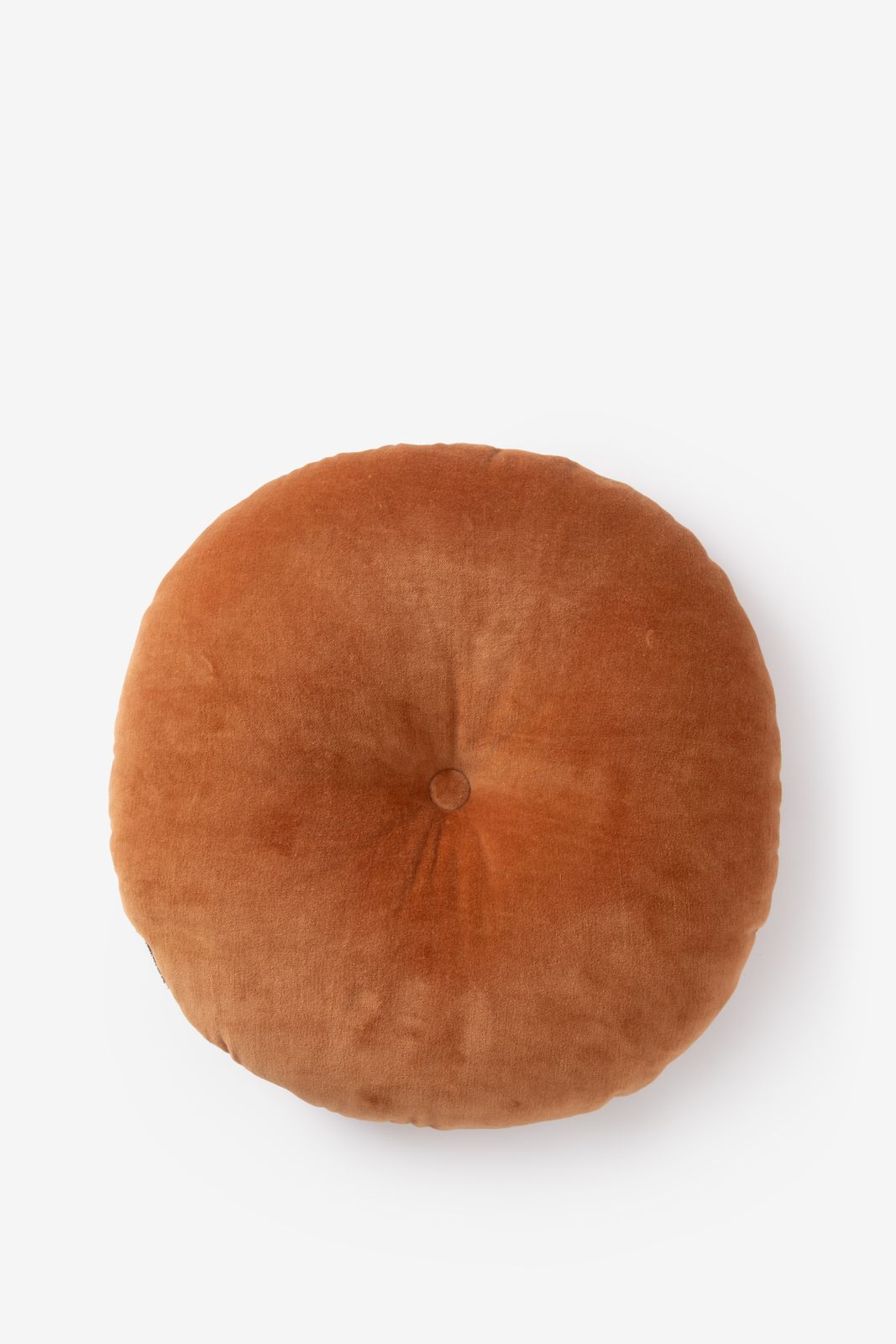 Bruin rond velvet kussen