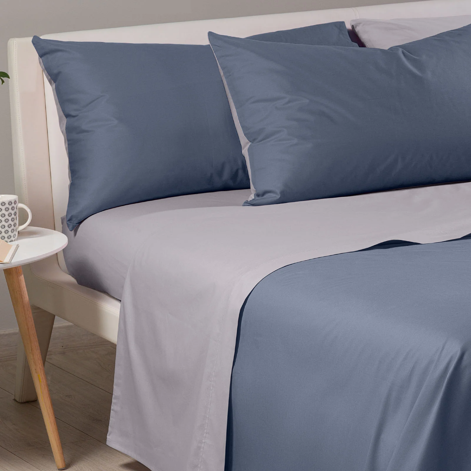 Bikolor and a half cotton cotton sheets Caleffi gray cotton