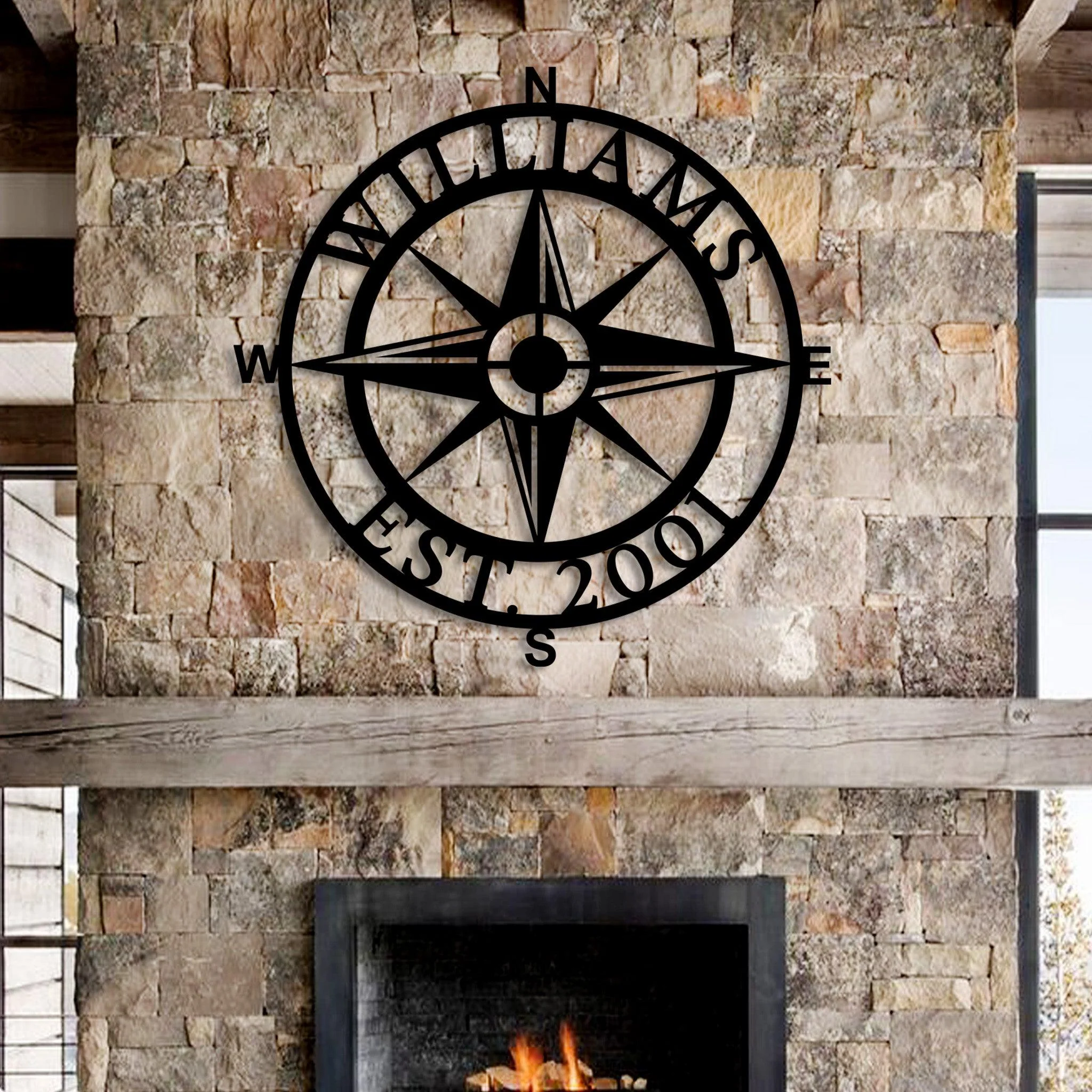 Custom Metal Compass Wall Art - Alvarez Pro Painting LLC