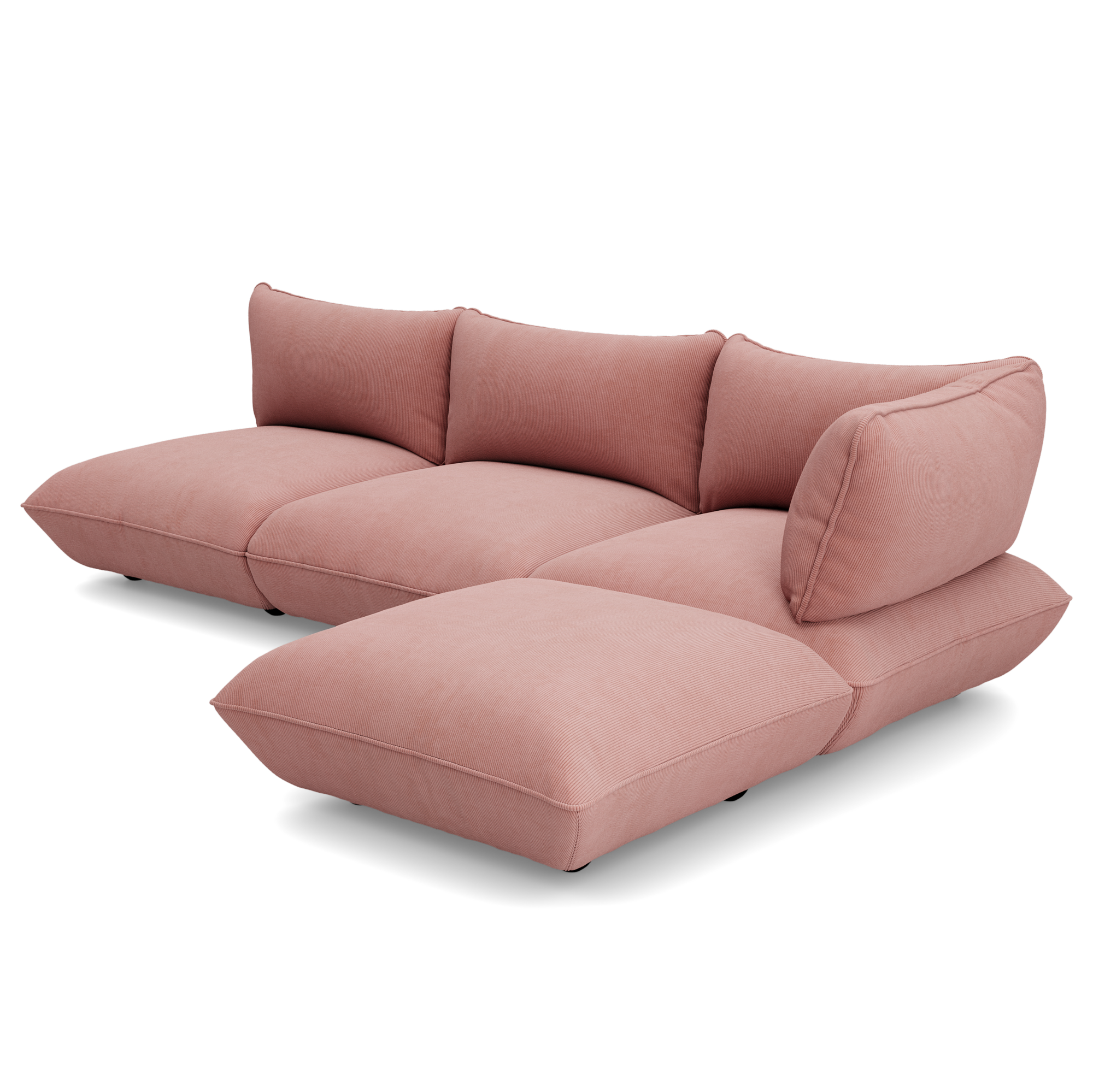 Hoekbank Sumo rechts cord recycled soft pink
