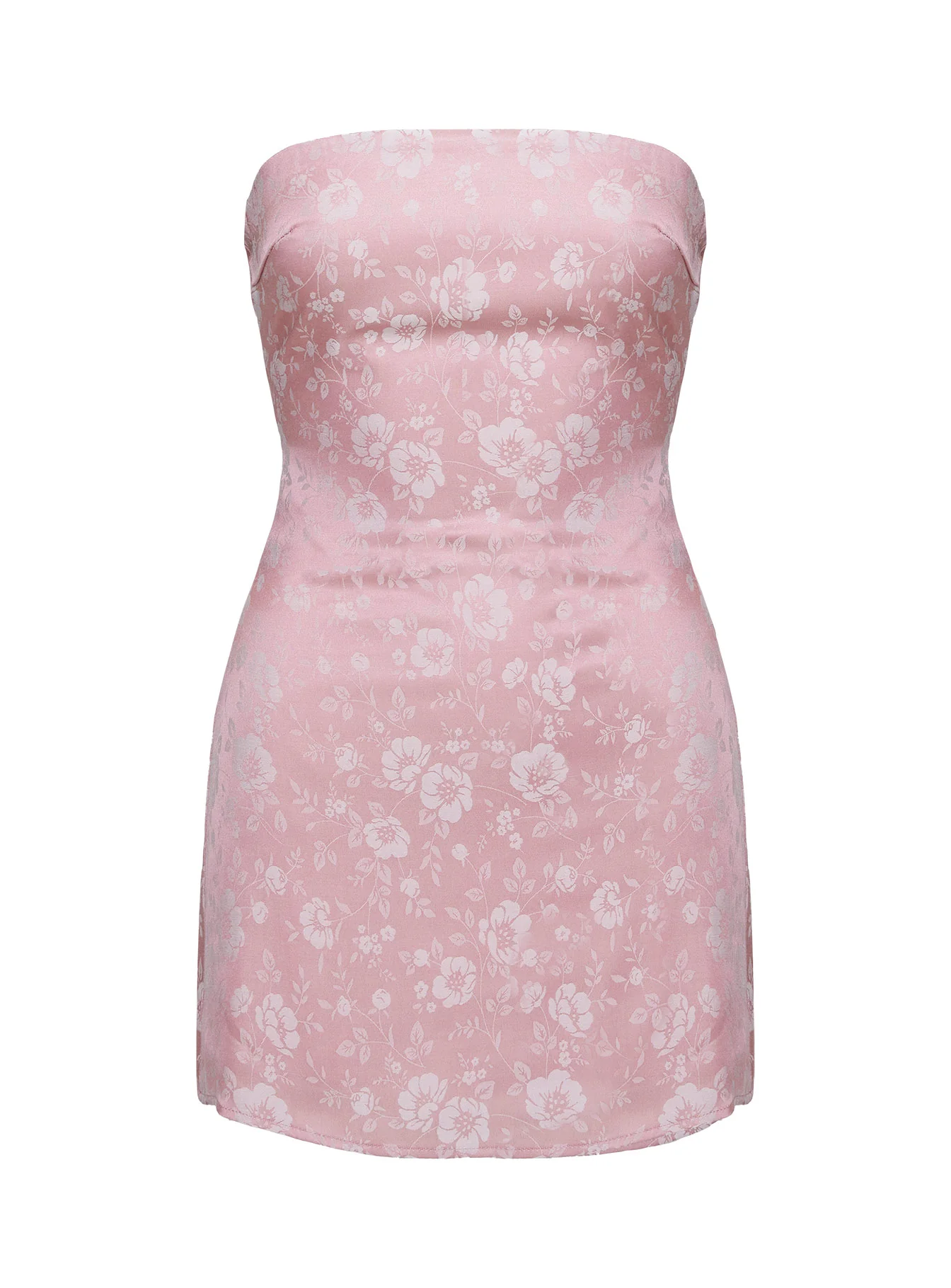Ramie Strapless Mini Dress Dusty Pink Tall