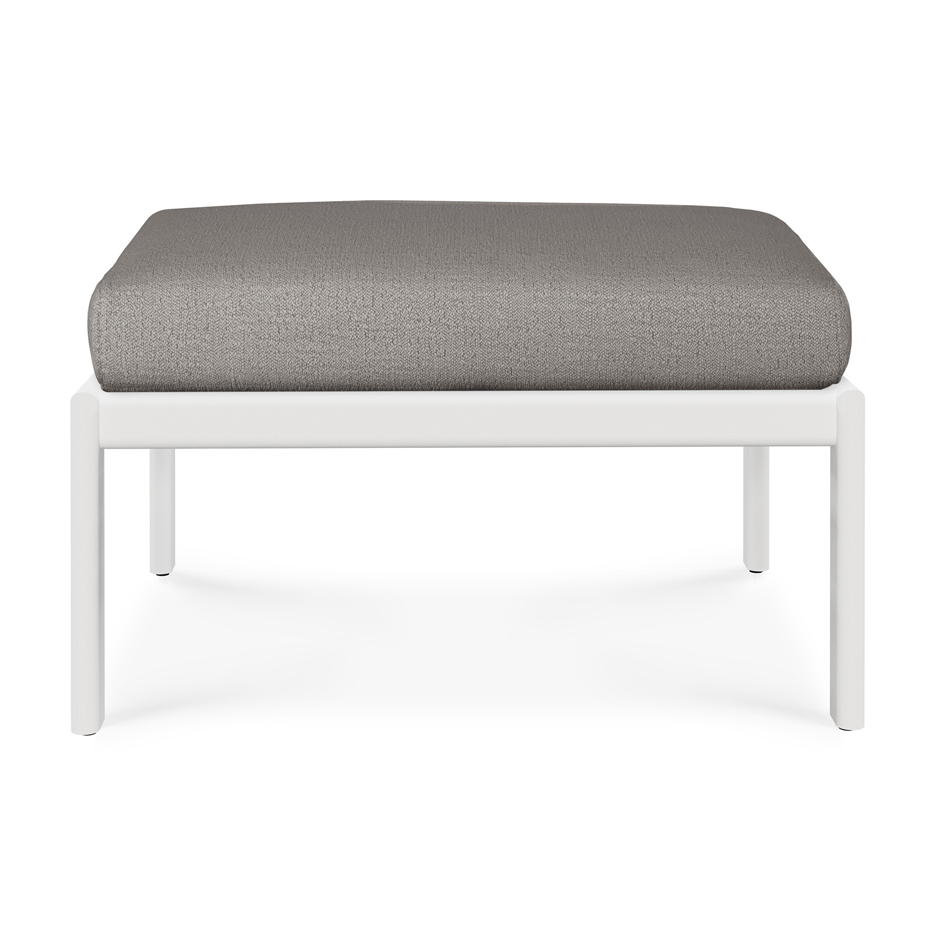 Jack footstool - wit aluminium - compleet - mocha kussen
