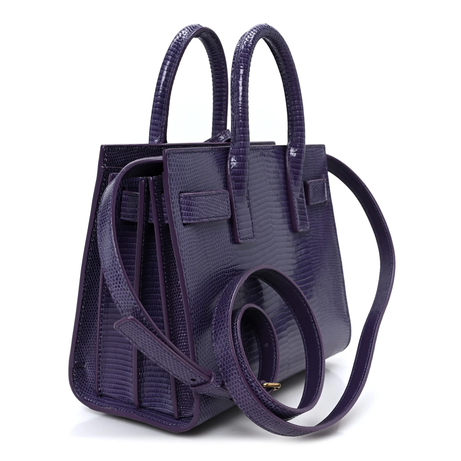 Lizard Calfskin Embossed Nano Sac De Jour Bright Bright Lilas