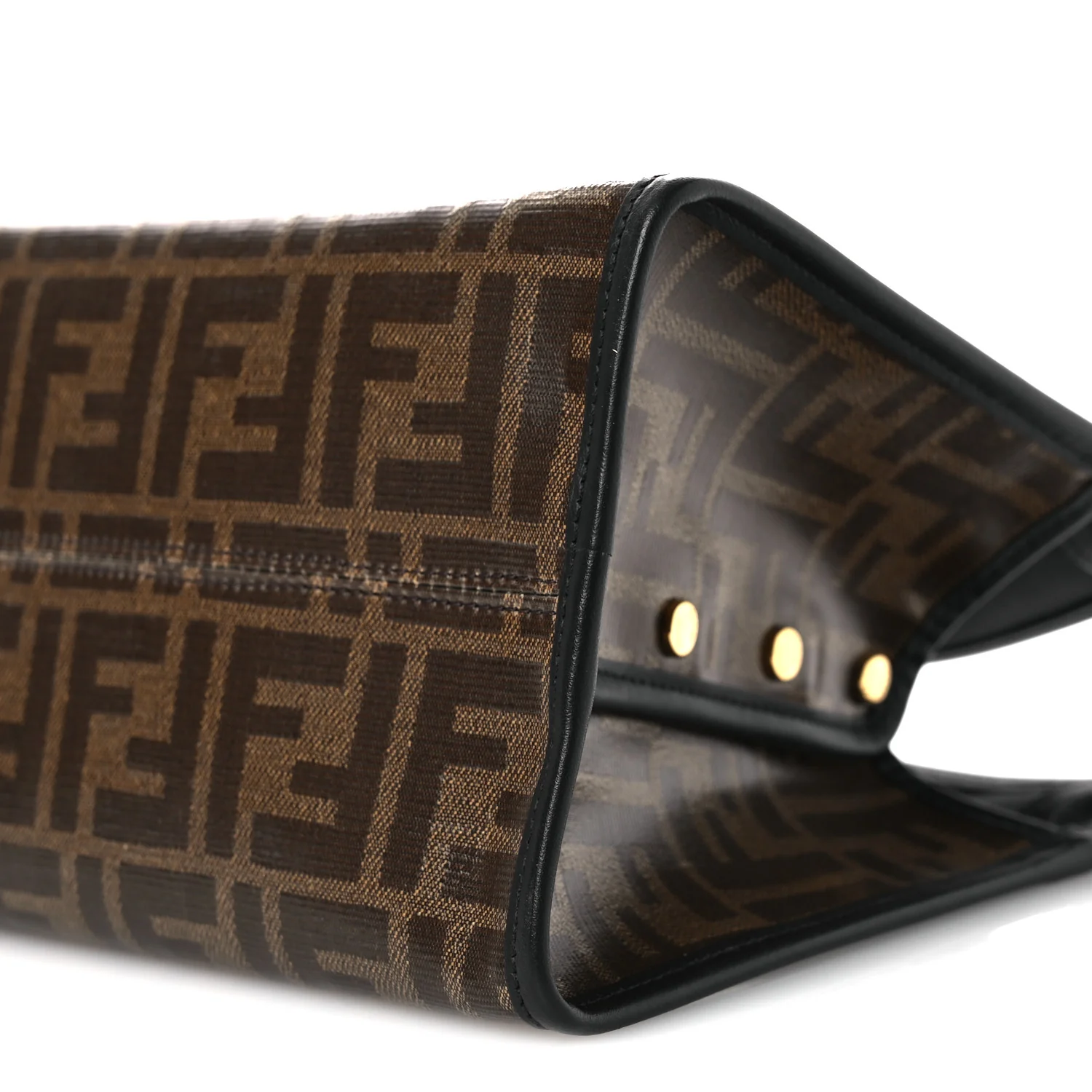 Glazed Fabric Vitello Century FF 1974 Stamp Patch Mini Peekaboo Defender Cover Mogano Panna Black - Top Club