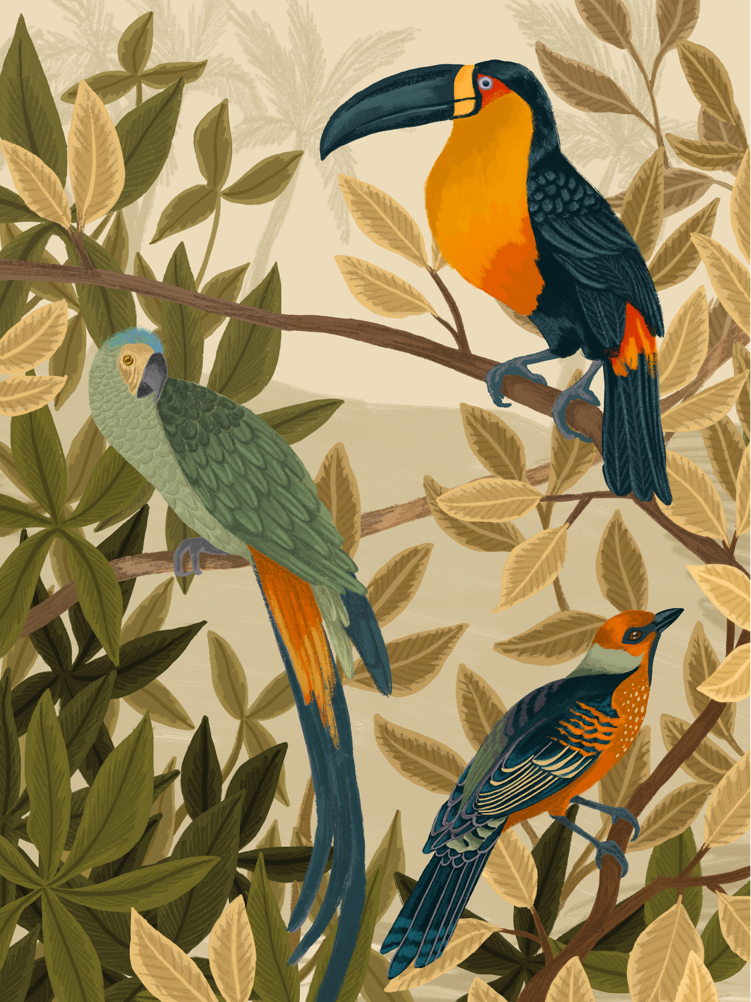 Poster Birds of paradise 20 x 30 cm