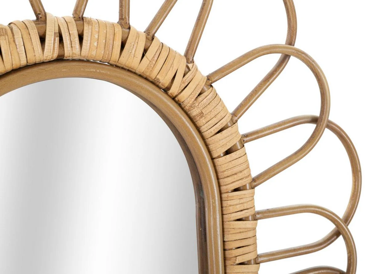 Luxury mirror natural color H. 80 cm - wall mirror with rattan weave