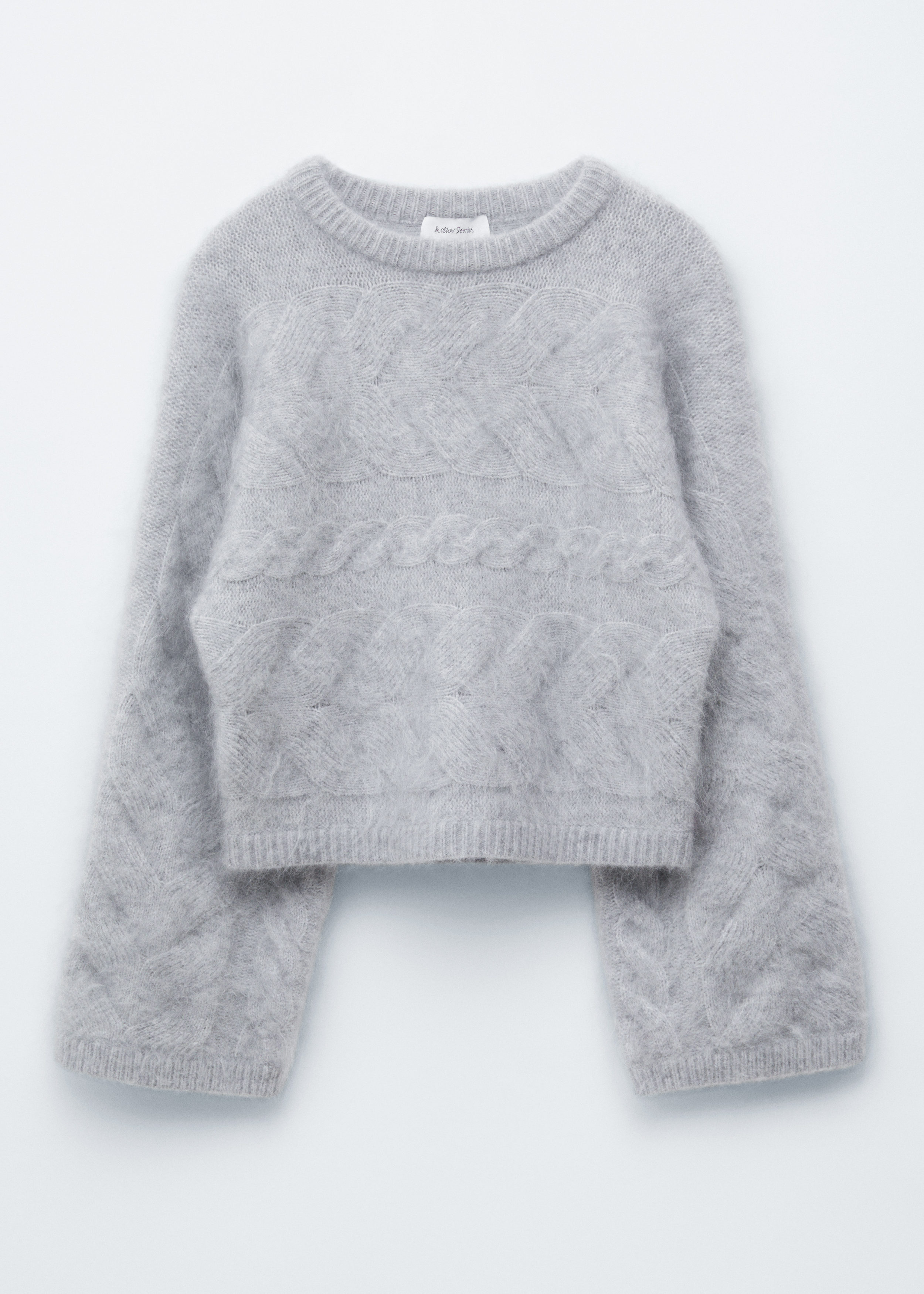 & Other Stories MOHAIR-BLEND CABLE-KNIT JUMPER