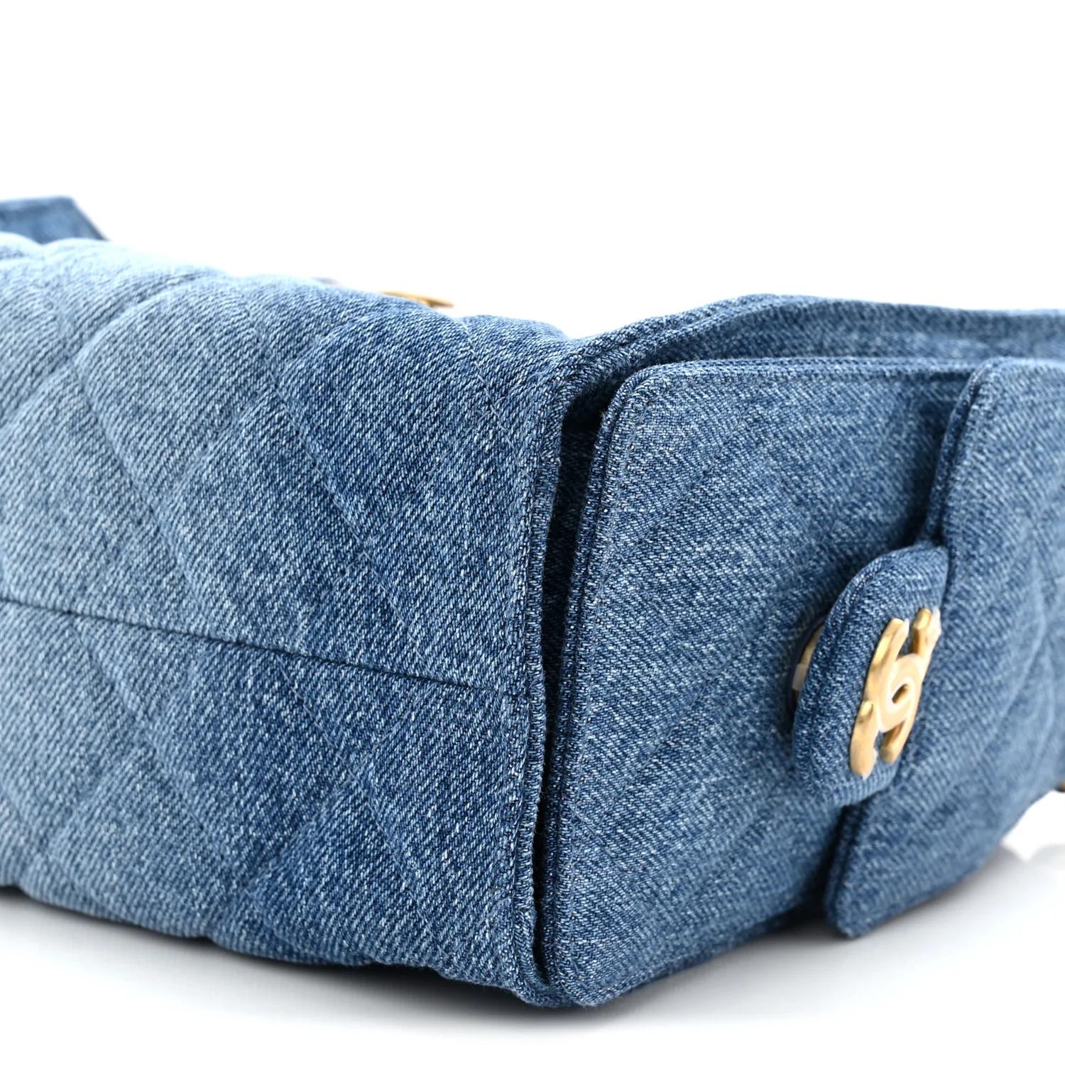 Washed Denim Quilted Mini Chanel 25 Handbag Blue - Top Club