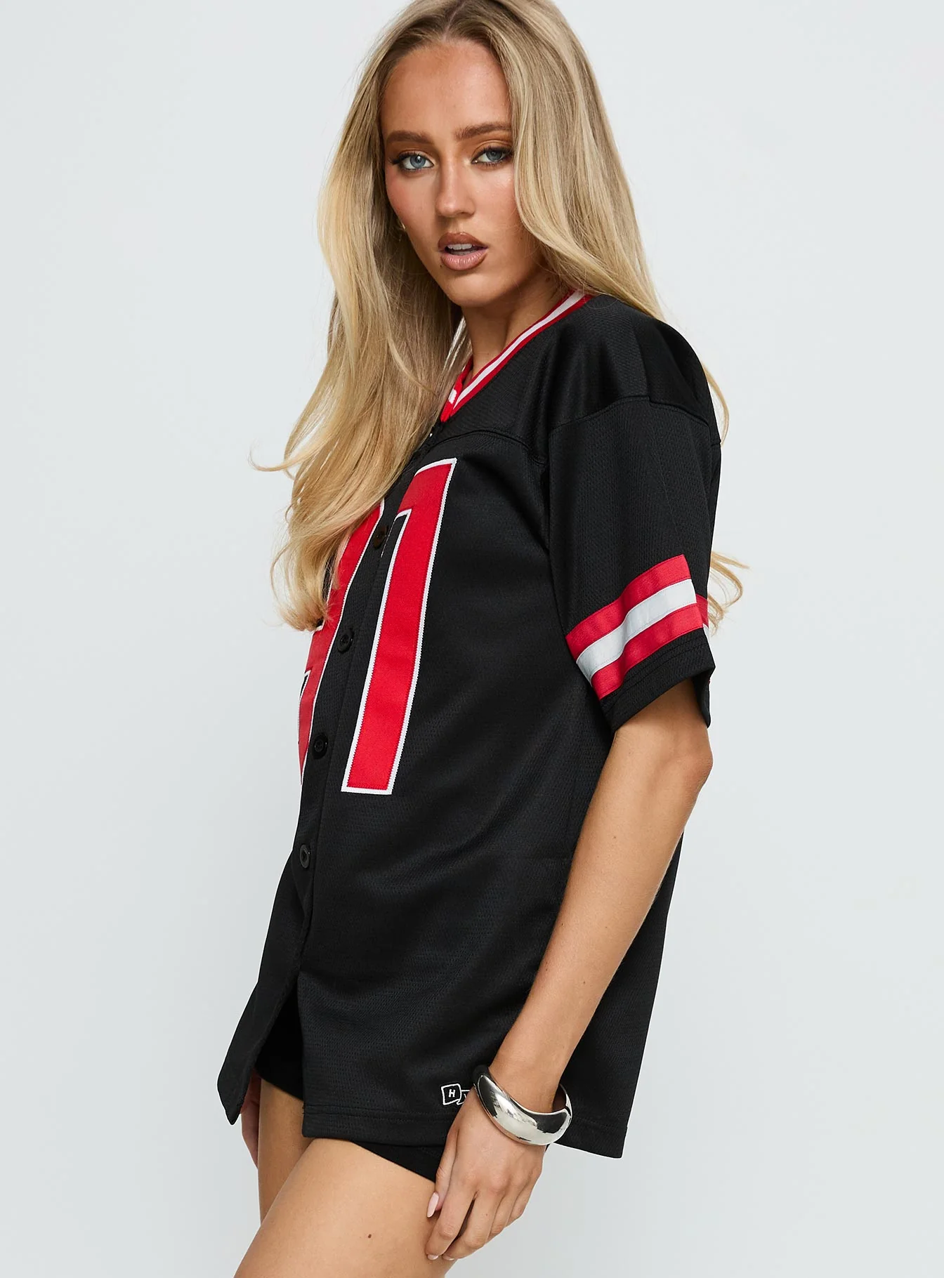 SDSU Football Button Down Jersey Black
