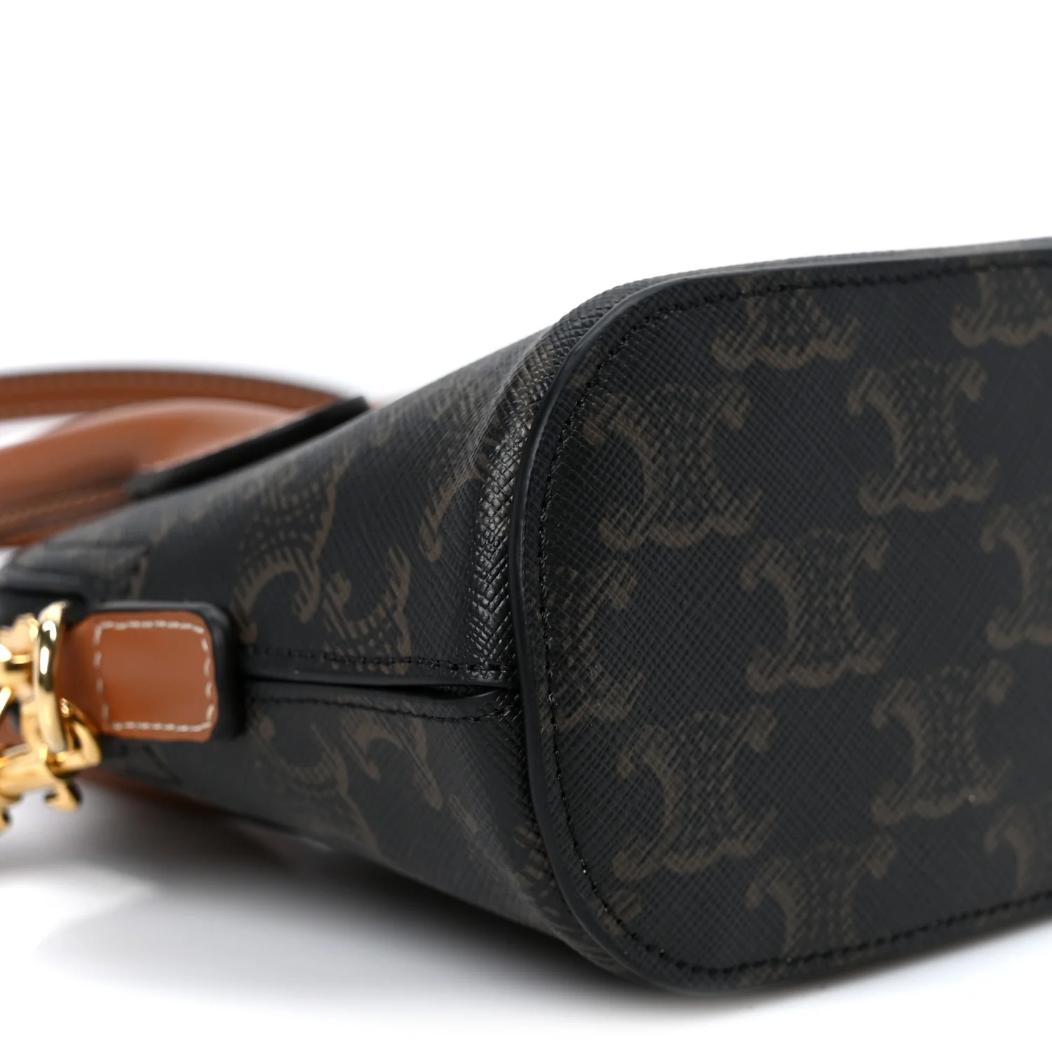 Canvas Calfskin Triomphe Mini Honorine Bag Tan - Top Club