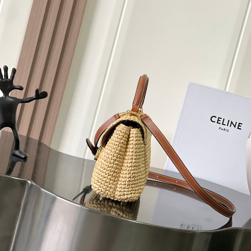 CELINE TEEN NINO BAG IN Raffia and calfskin(HIGH-END GRADE) - Top Club