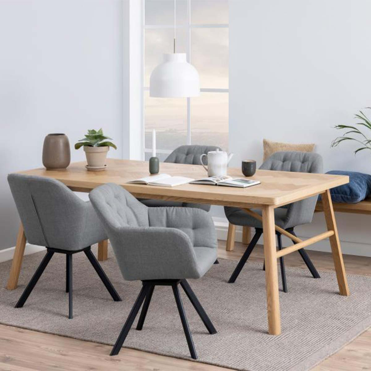 Eettafel Gwen visgraat Naturel