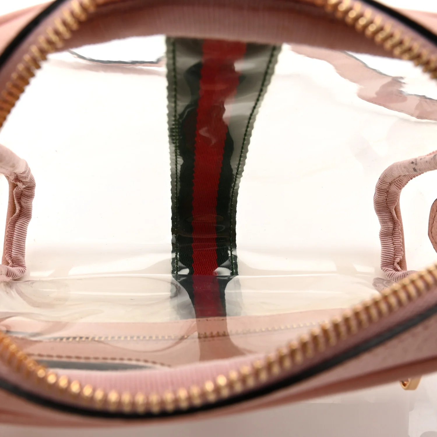 Vinyl Web Mini Ophidia Transparent Shoulder Bag Perfect Pink - Top Club