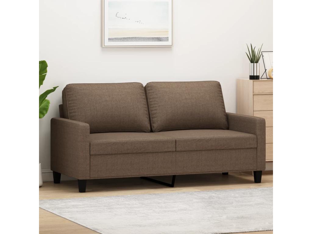 Sofá de 2 plazas de tela marrón 140 cm