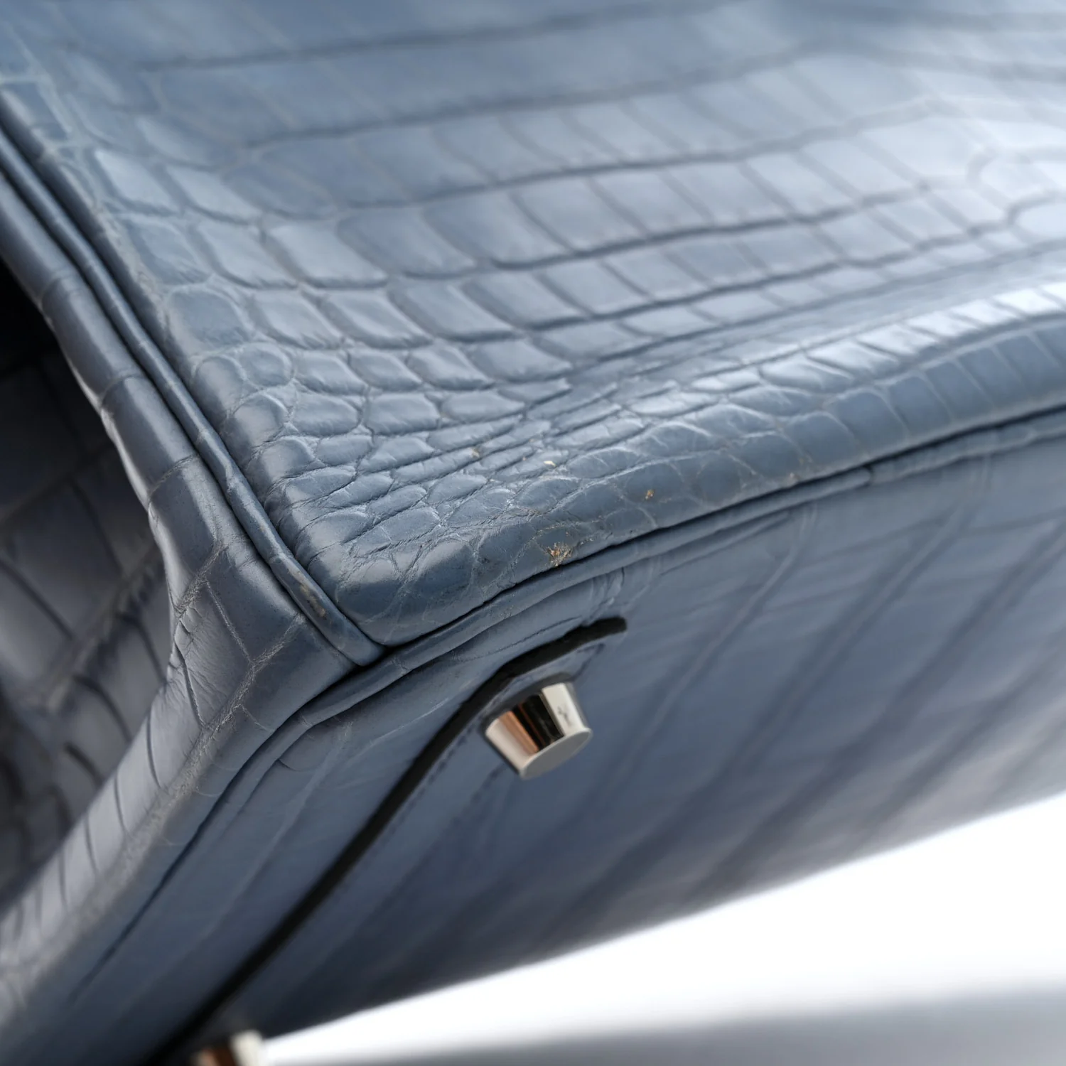 Matte Porosus Crocodile Birkin 30 Bleu Brighton - Top Club