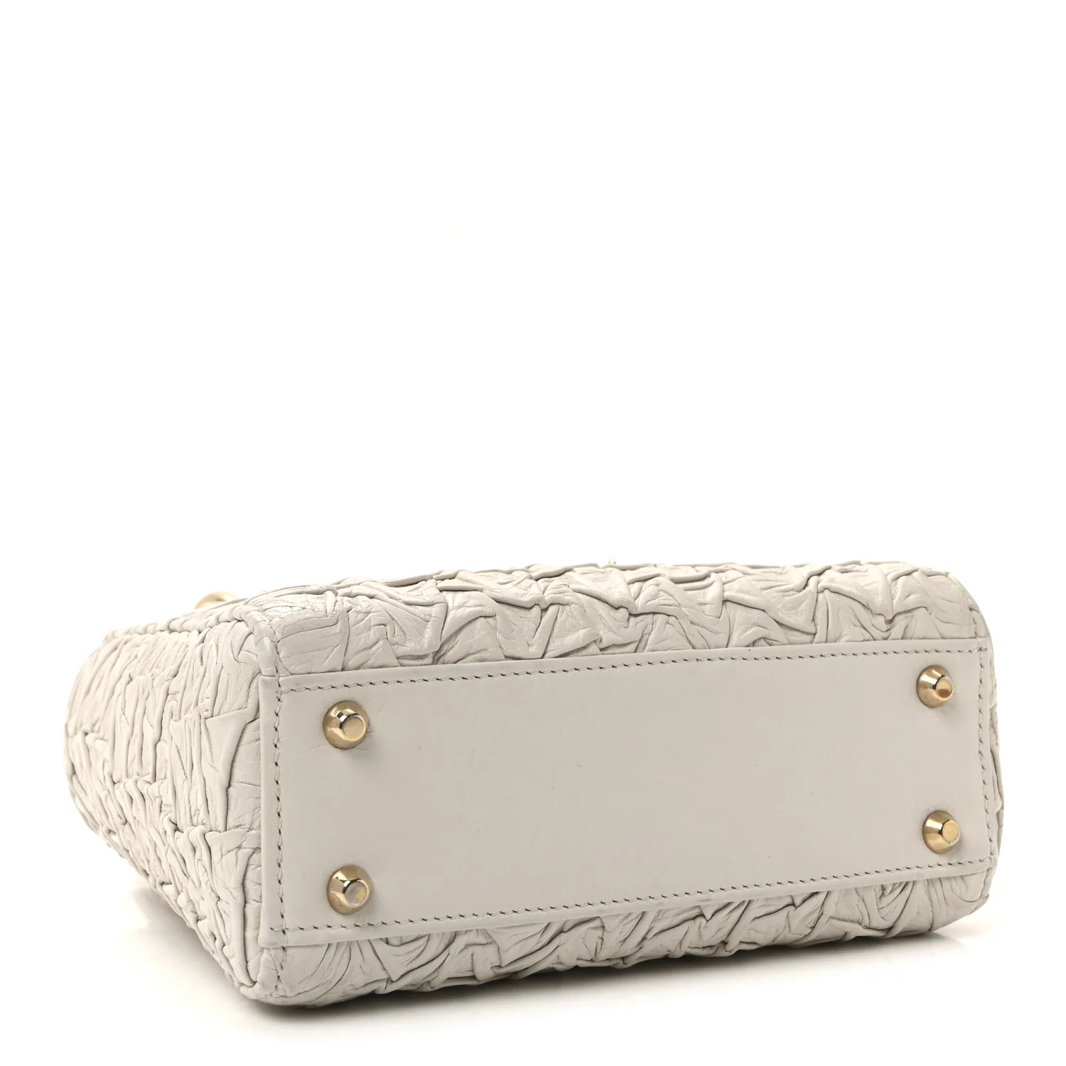 Lambskin Gathered Mini Lady Dior White - Top Club