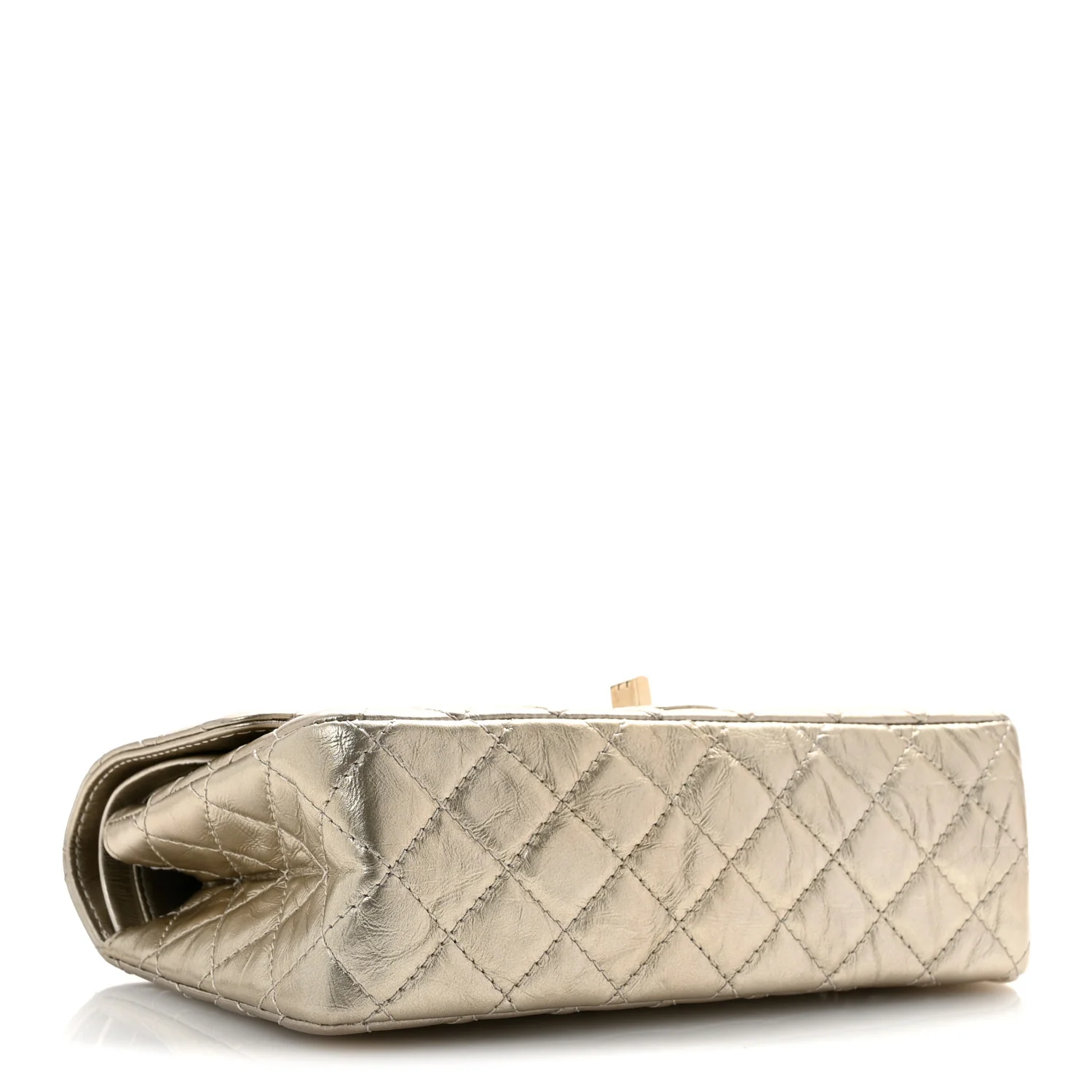 Metallic Aged Calfskin Quilted 2.55 Reissue 225 Flap Pale Gold - Top Club