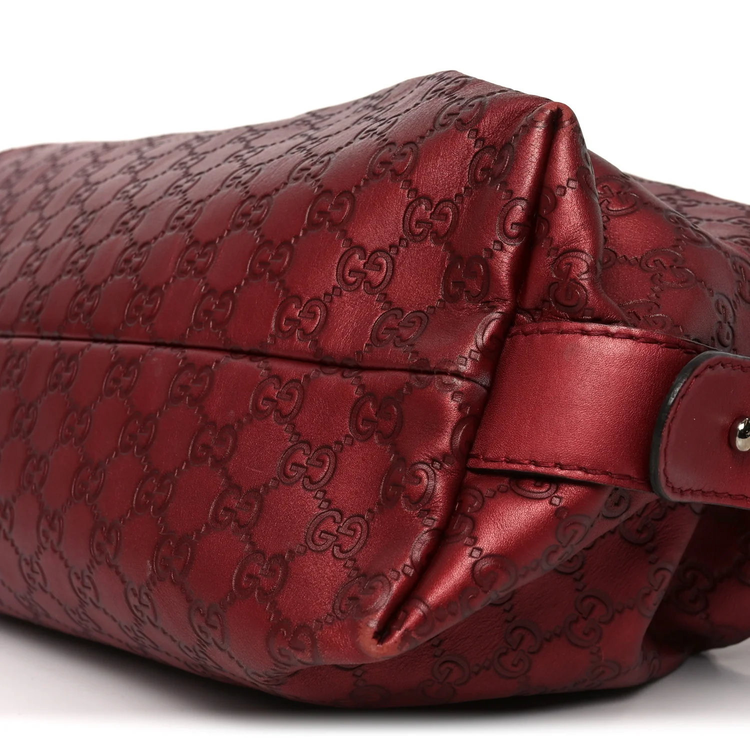 Metallic Guccissima Medium Bamboo Bar Tote Red - Top Club