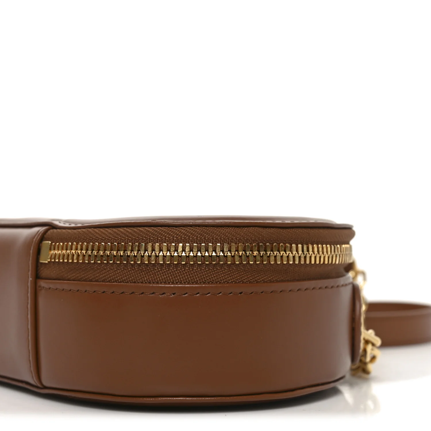 Calfskin CD Signature Oval Crossbody Camera Bag Brown - Top Club