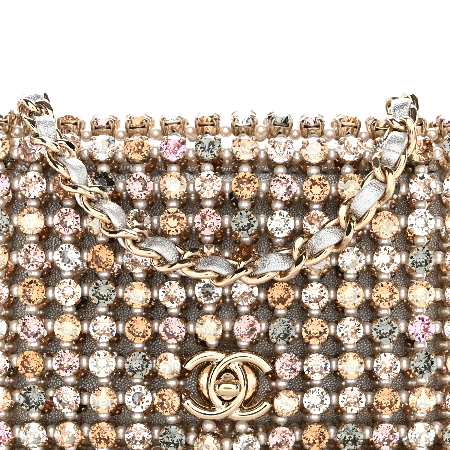 Metal Pearl Minaudiere CC Mini Evening Bag Multicolor - Top Club