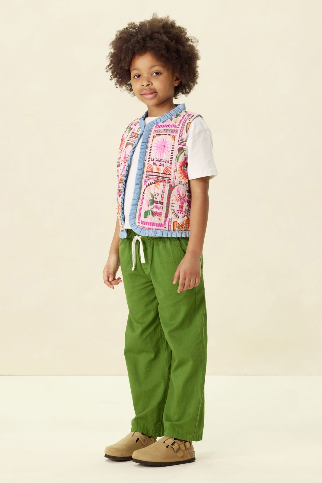 Groene pull on broek