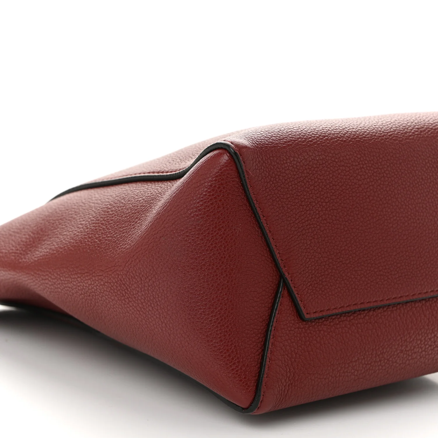 Soft Grained Calfskin Sangle Bucket Bag Light Burgundy - Top Club