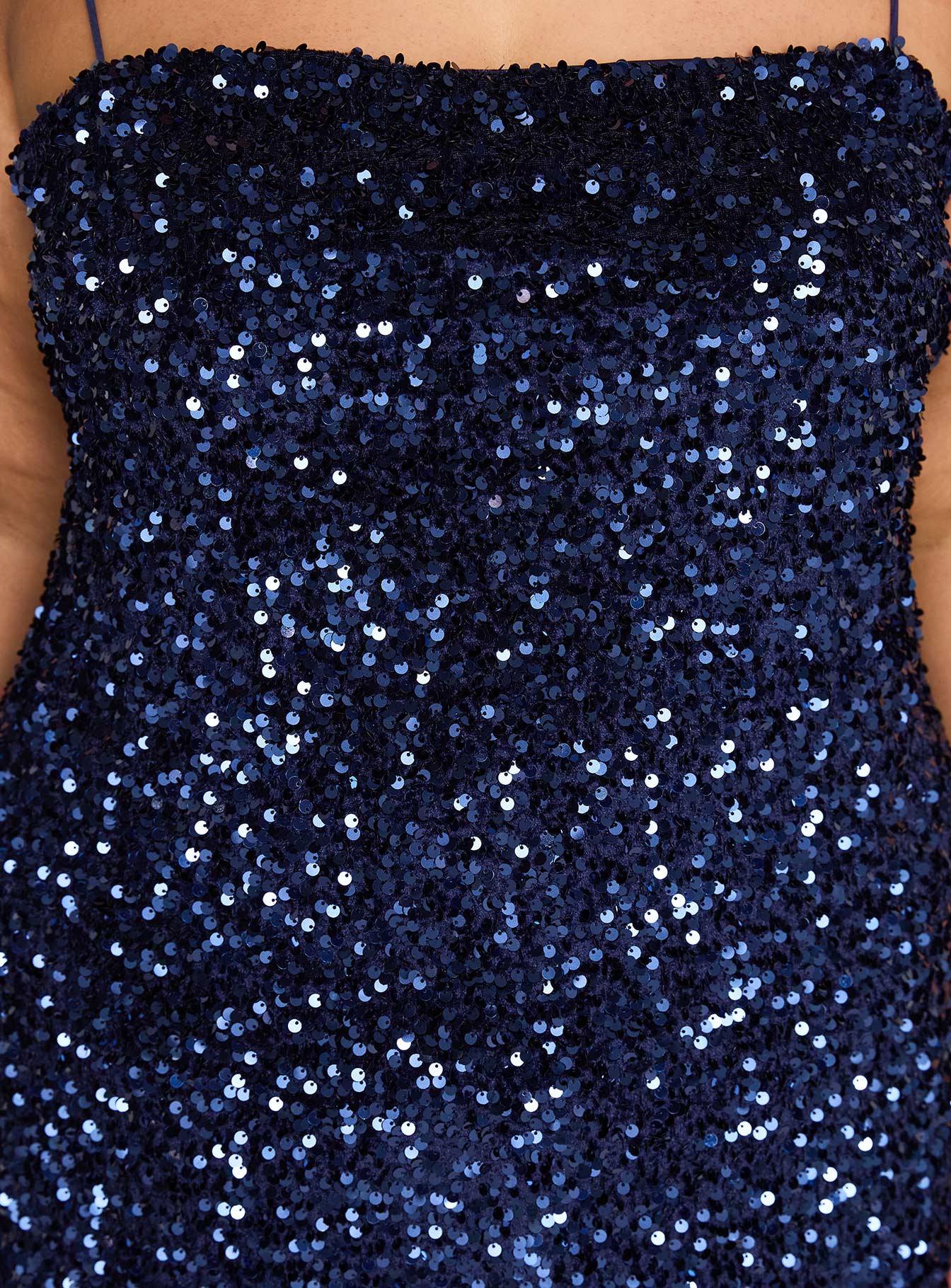 Layney Sequin Mini Dress Navy Curve