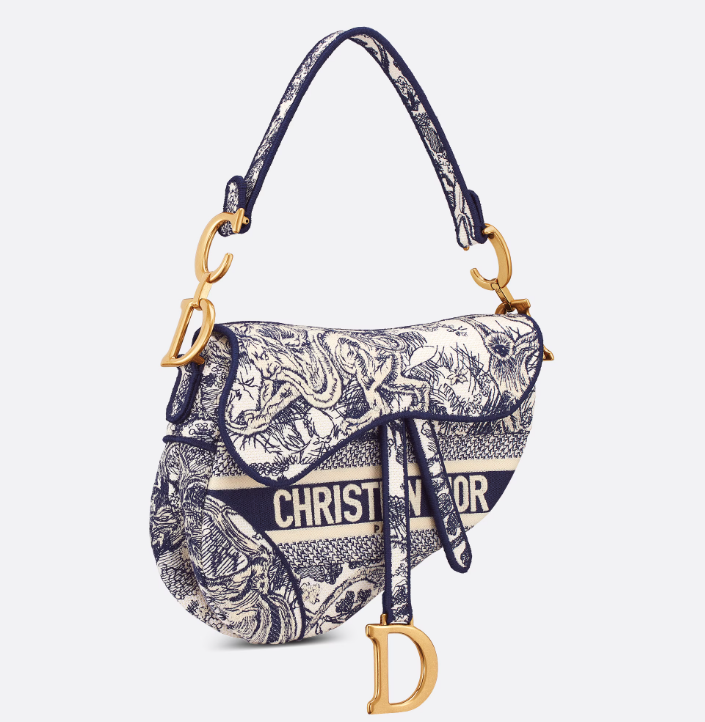 CD SADDLE BAG Blue Toile de Jouy Embroidery Reference: M0446CTDT_M808 - Top Club